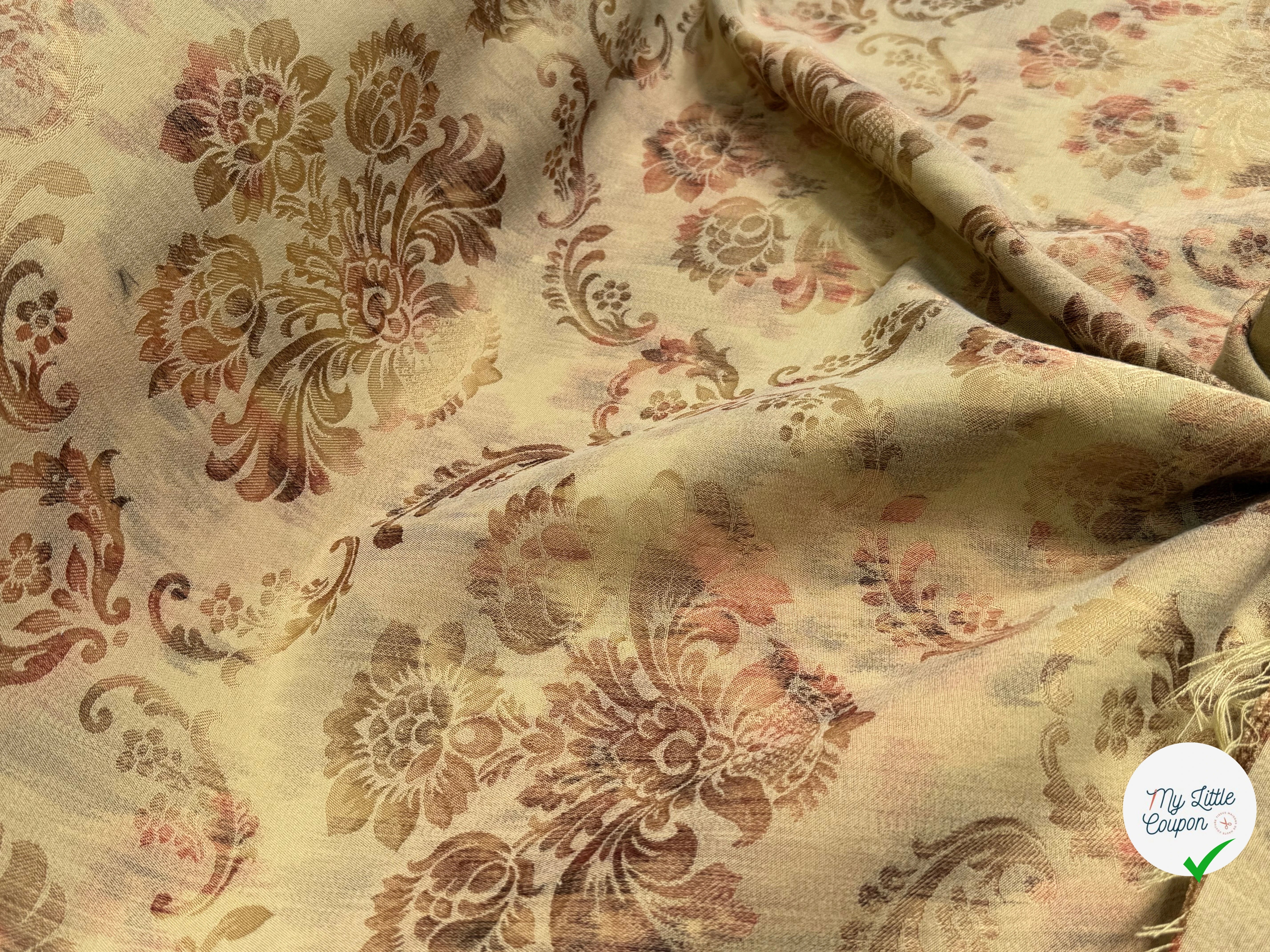 TOILE JACQUARD LOURDE IMPÉRIAL MOTIFS FLORAUX - My Little Coupon