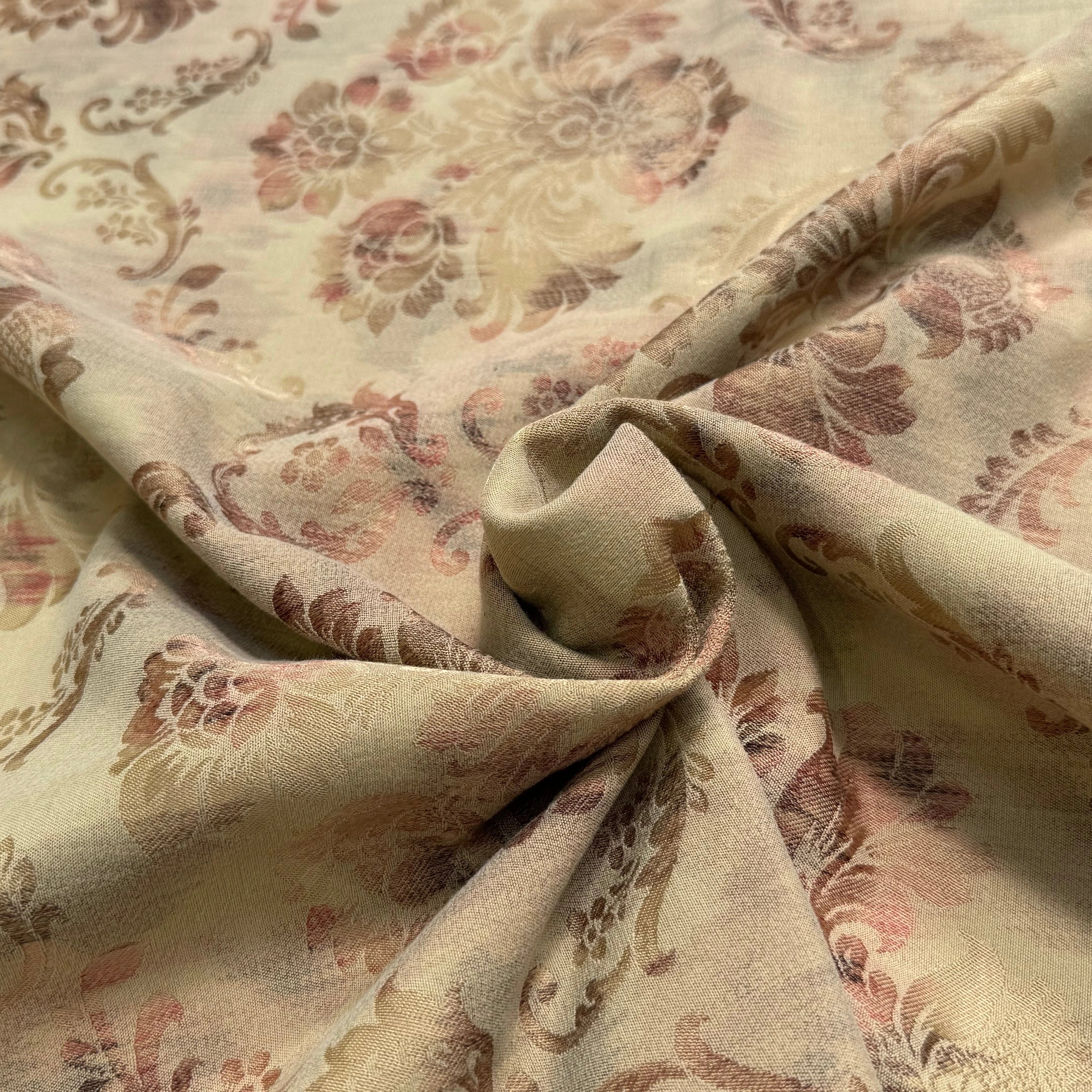 TOILE JACQUARD LOURDE IMPÉRIAL MOTIFS FLORAUX - My Little Coupon