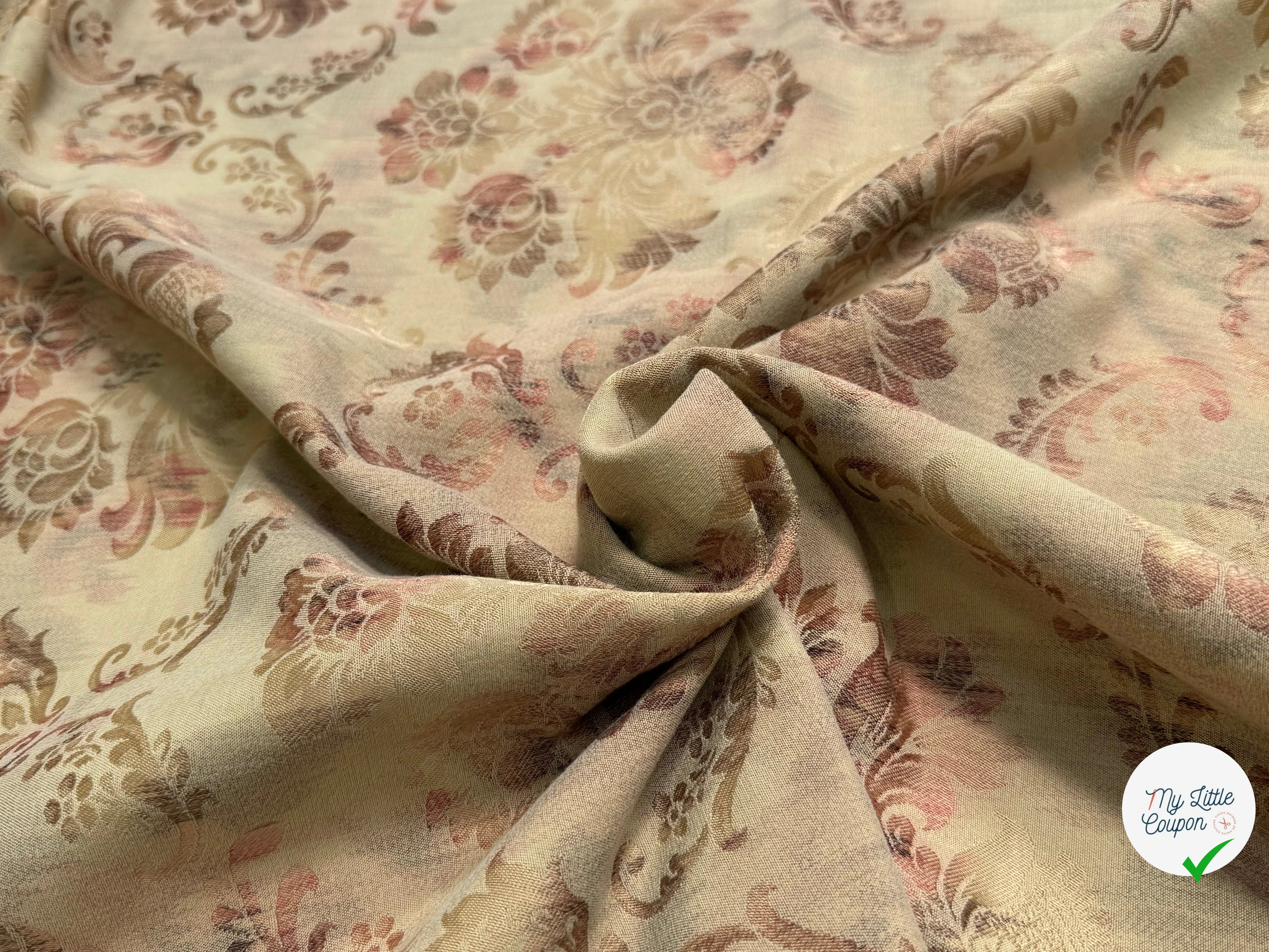 TOILE JACQUARD LOURDE IMPÉRIAL MOTIFS FLORAUX - My Little Coupon