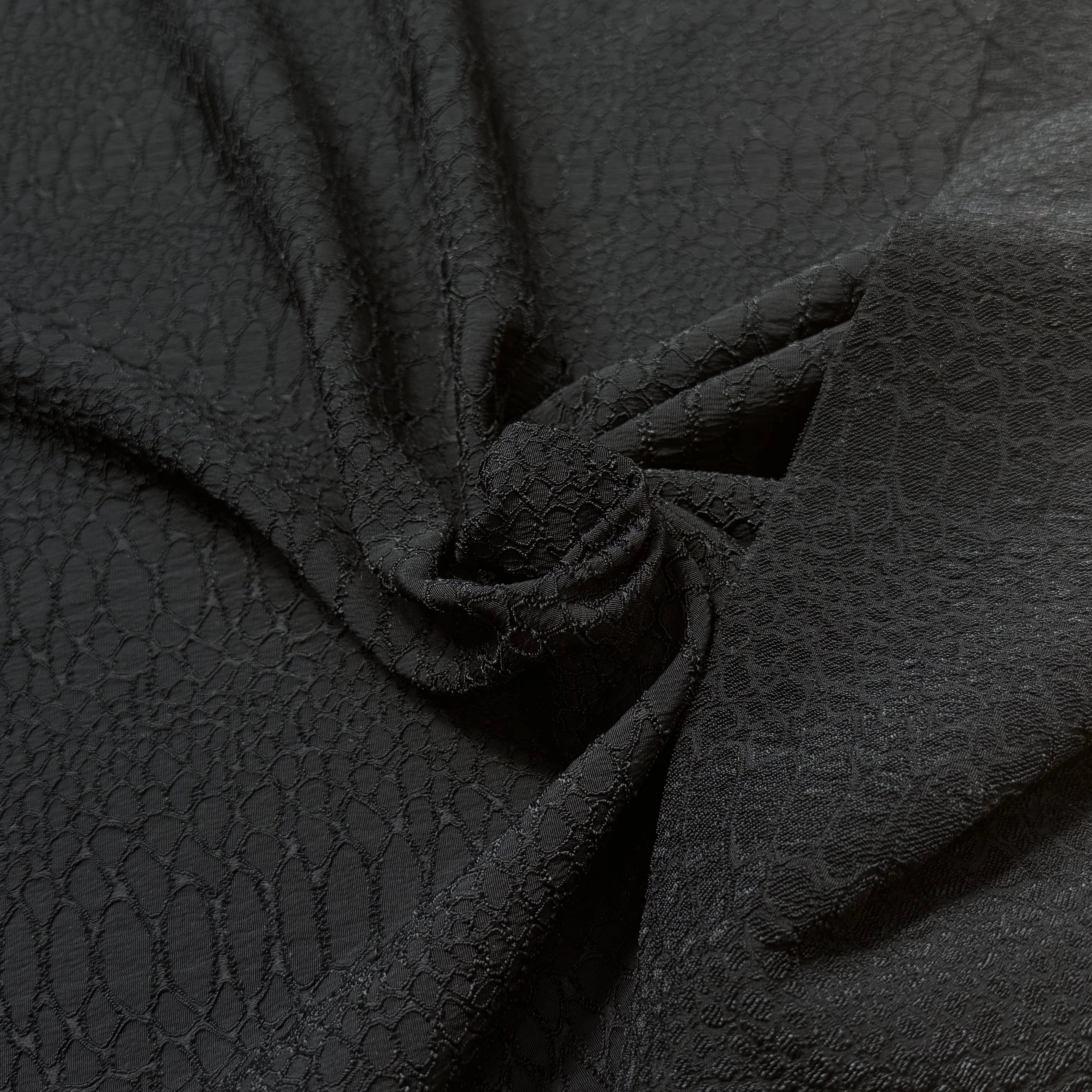 TOILE JACQUARD STRETCH NOIR 440 - My Little Coupon