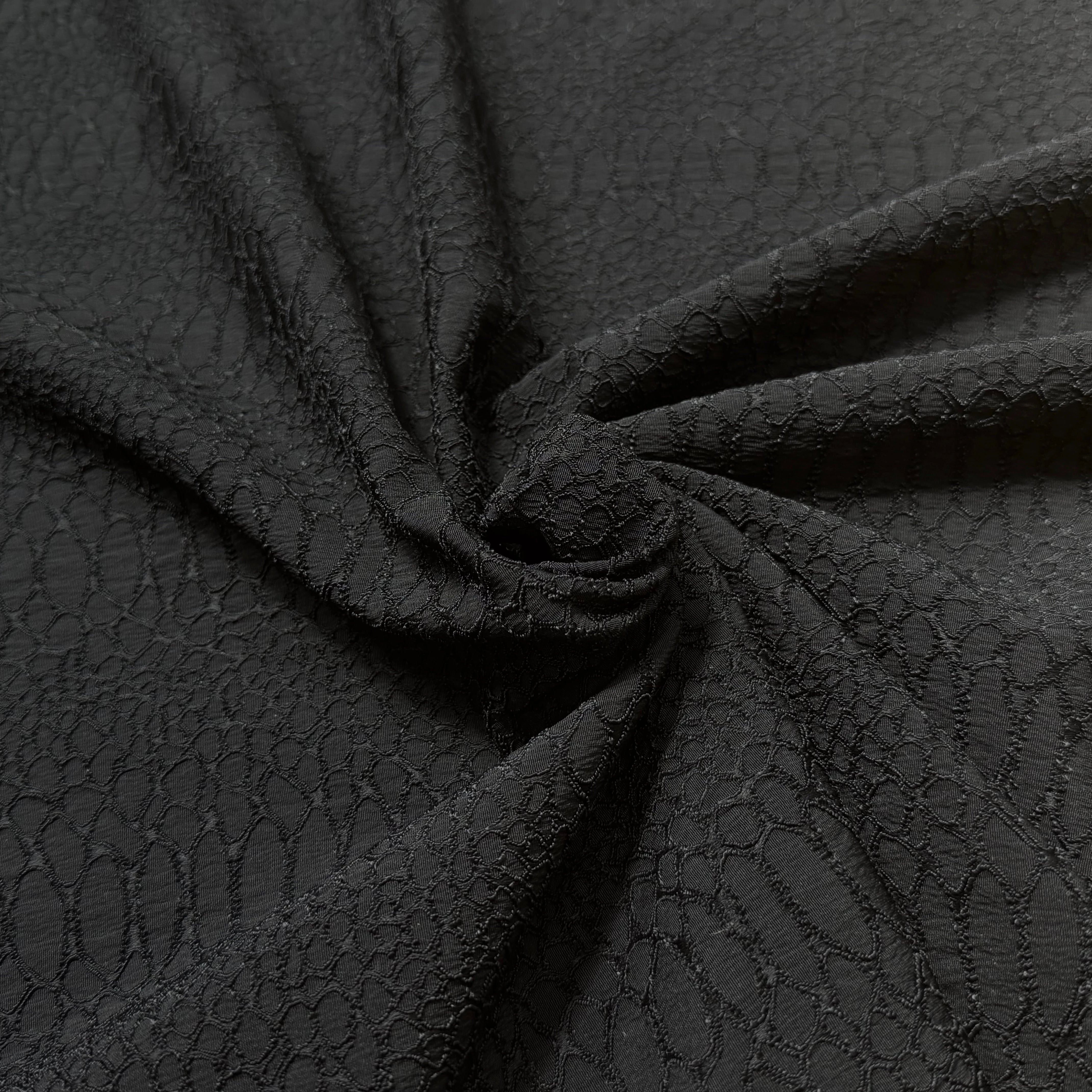 TOILE JACQUARD STRETCH NOIR 440 - My Little Coupon