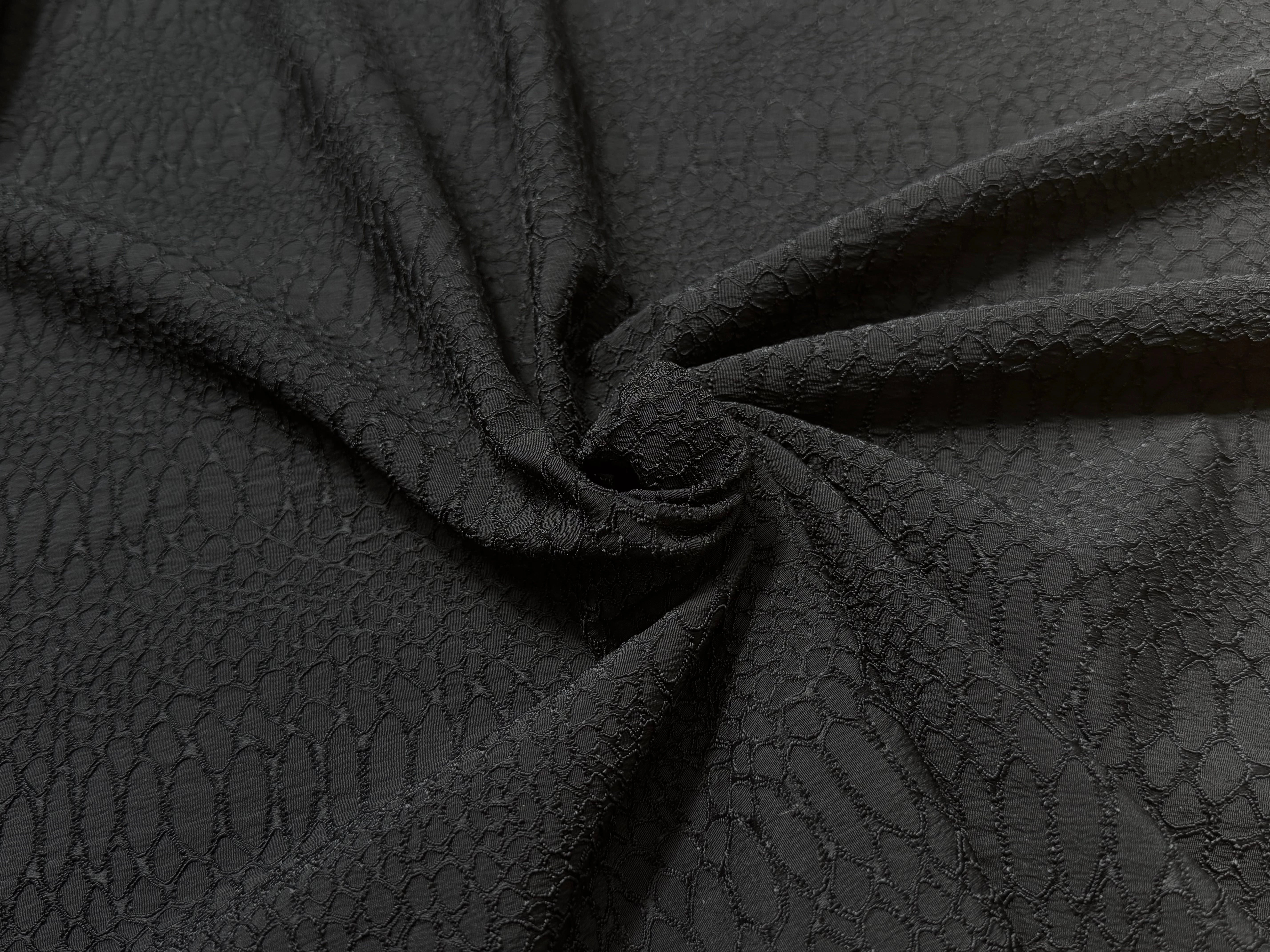 TOILE JACQUARD STRETCH NOIR 440 - My Little Coupon