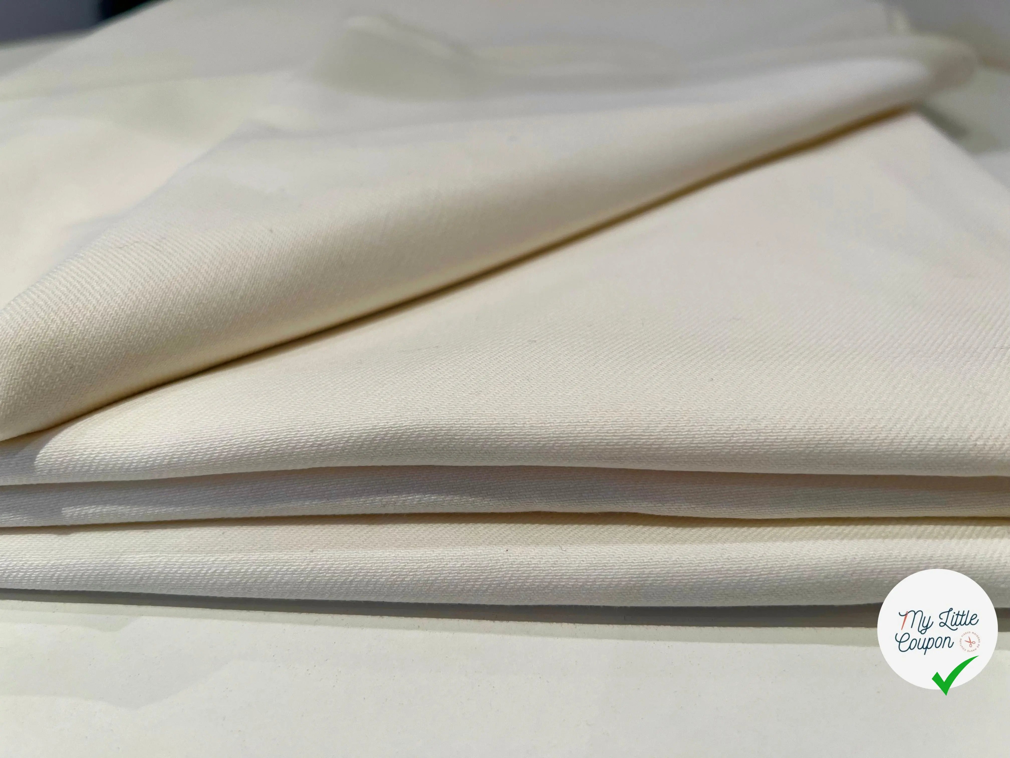 TOILE JEAN EXTENSIBLE COLORI ÉCRU MADE IN GREEN DENIM - My Little Coupon - tissu - coudre