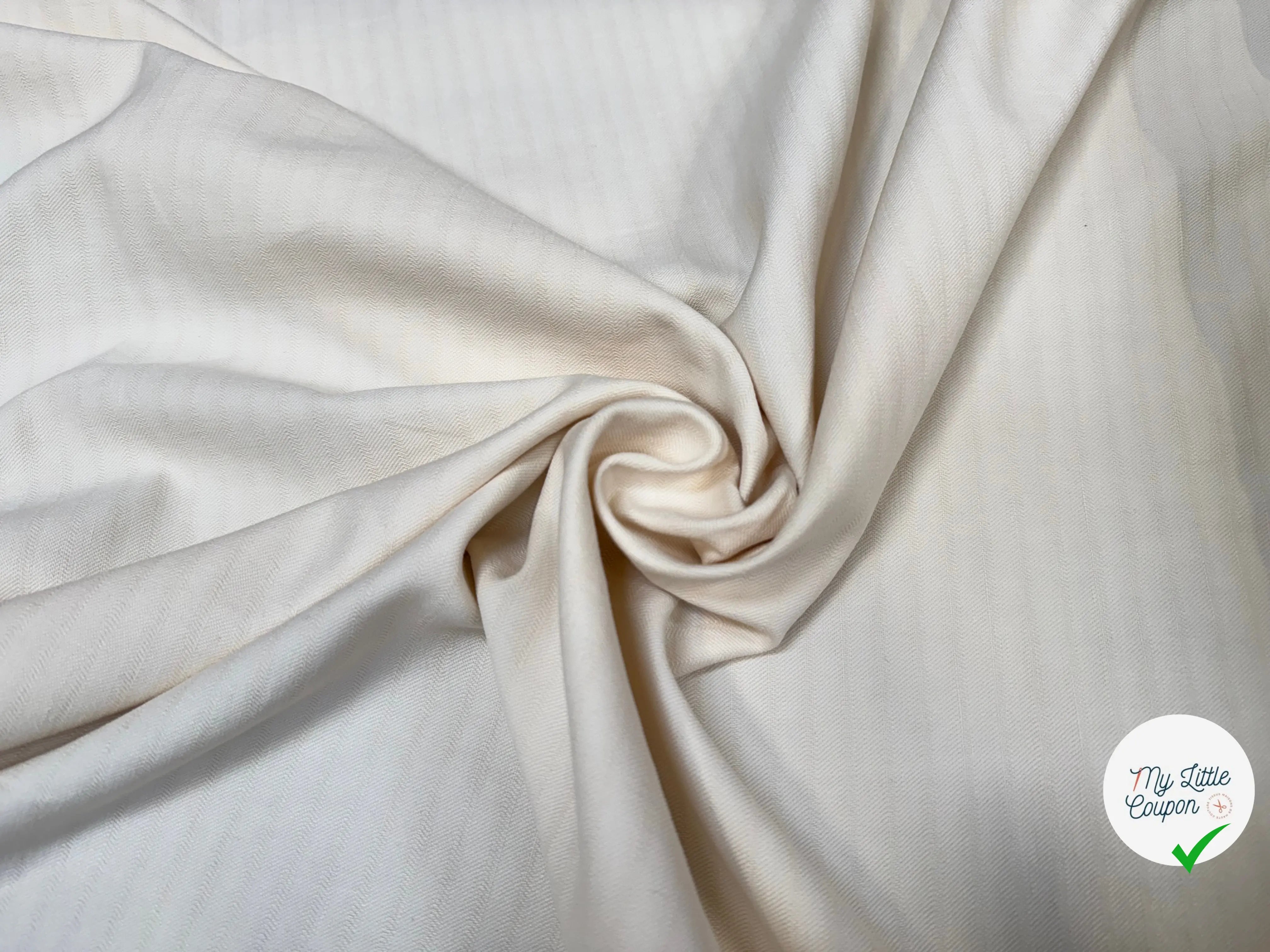 TOILE LOURDE COTON LIN ESPRIT COUTIL BLANC CASSE - My Little Coupon