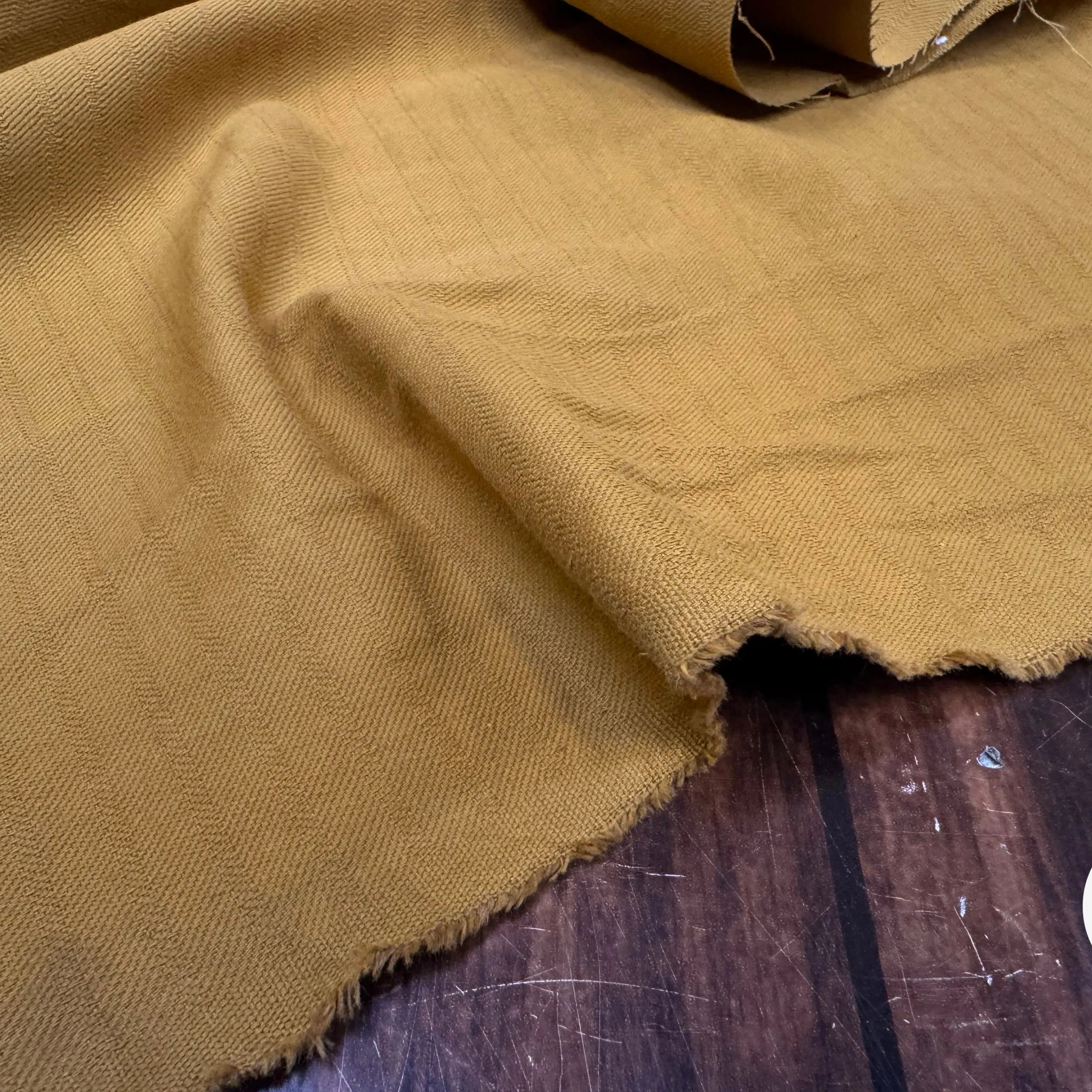 TOILE LOURDE COTON LIN ESPRIT COUTIL MUSTARD - My Little Coupon