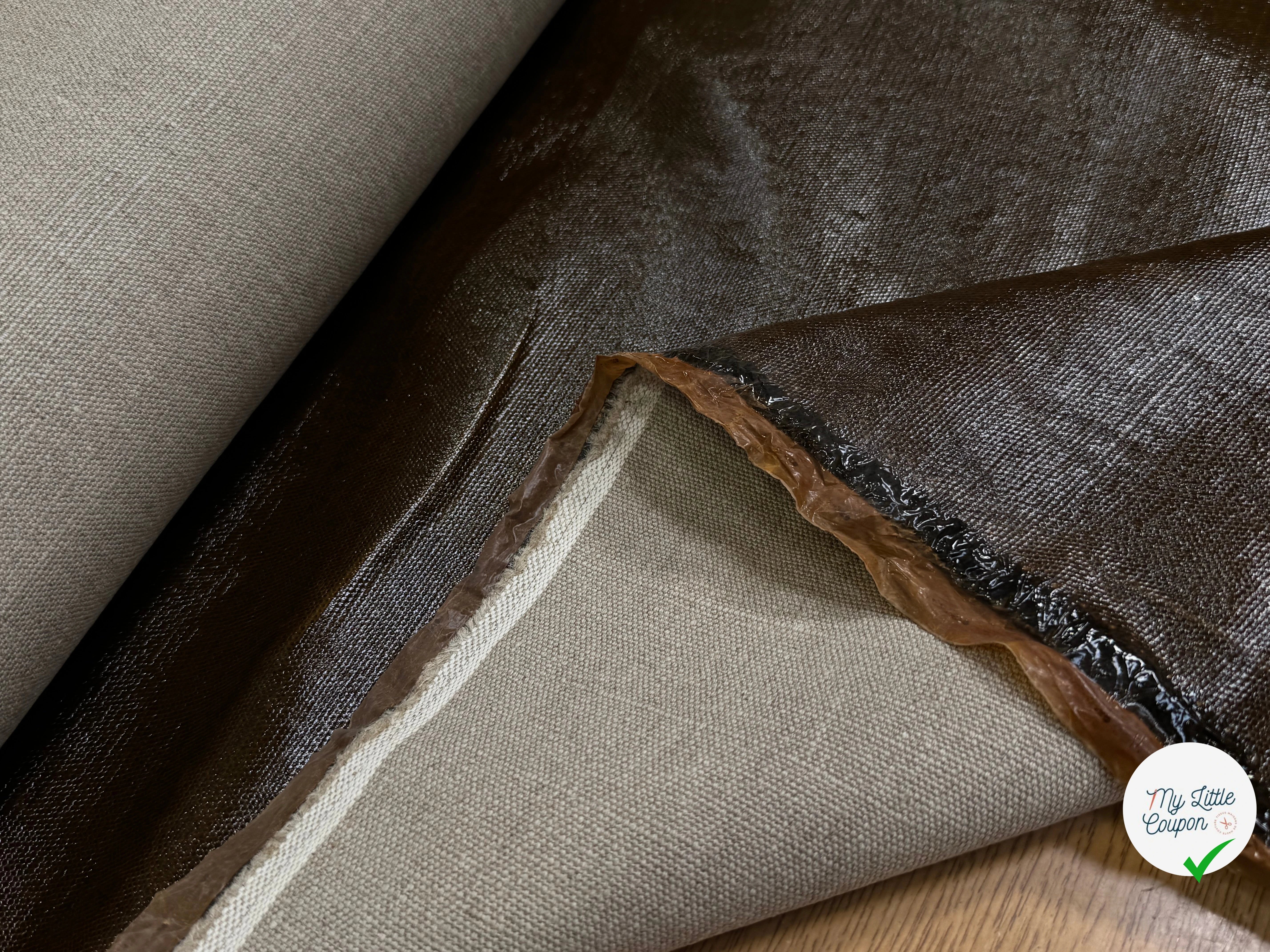 TOILE NATTÉE CONTRECOLLÉE MARRON BOIS - My Little Coupon