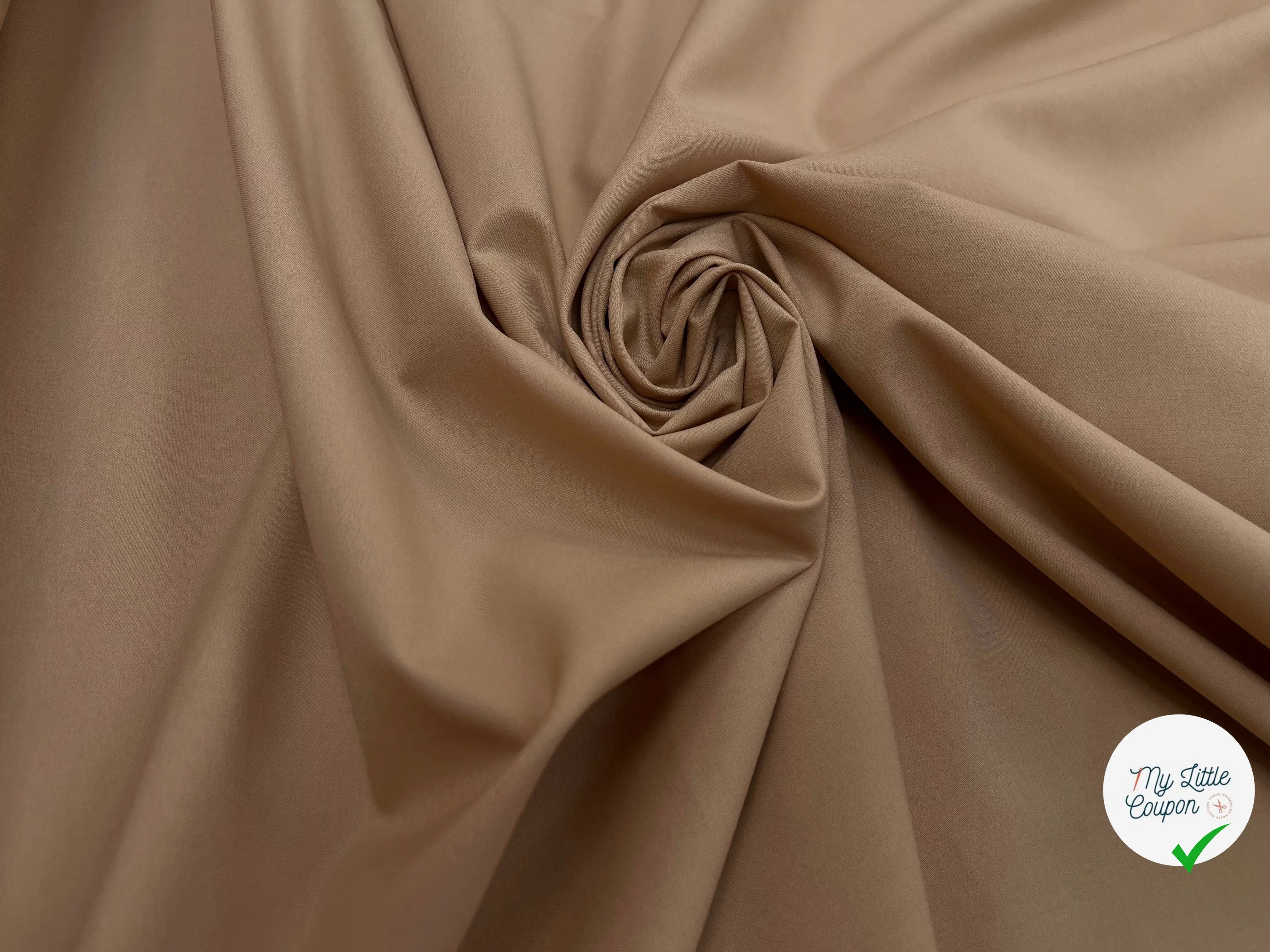 TOILE OWENS COUTURE FLUIDE STRETCH POLYVISCOSE BEIGE - My Little Coupon