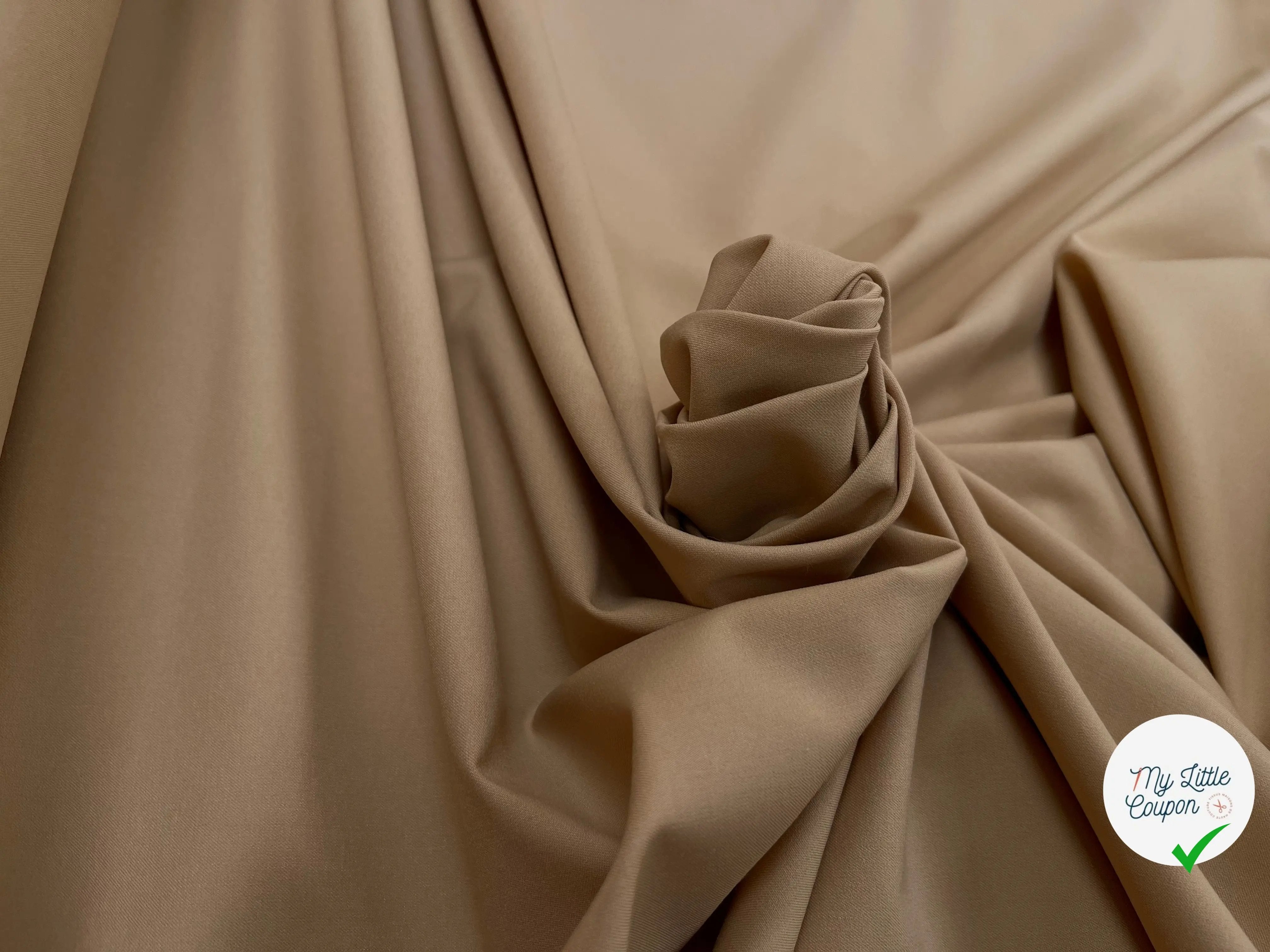 TOILE OWENS COUTURE FLUIDE STRETCH POLYVISCOSE BEIGE - My Little Coupon