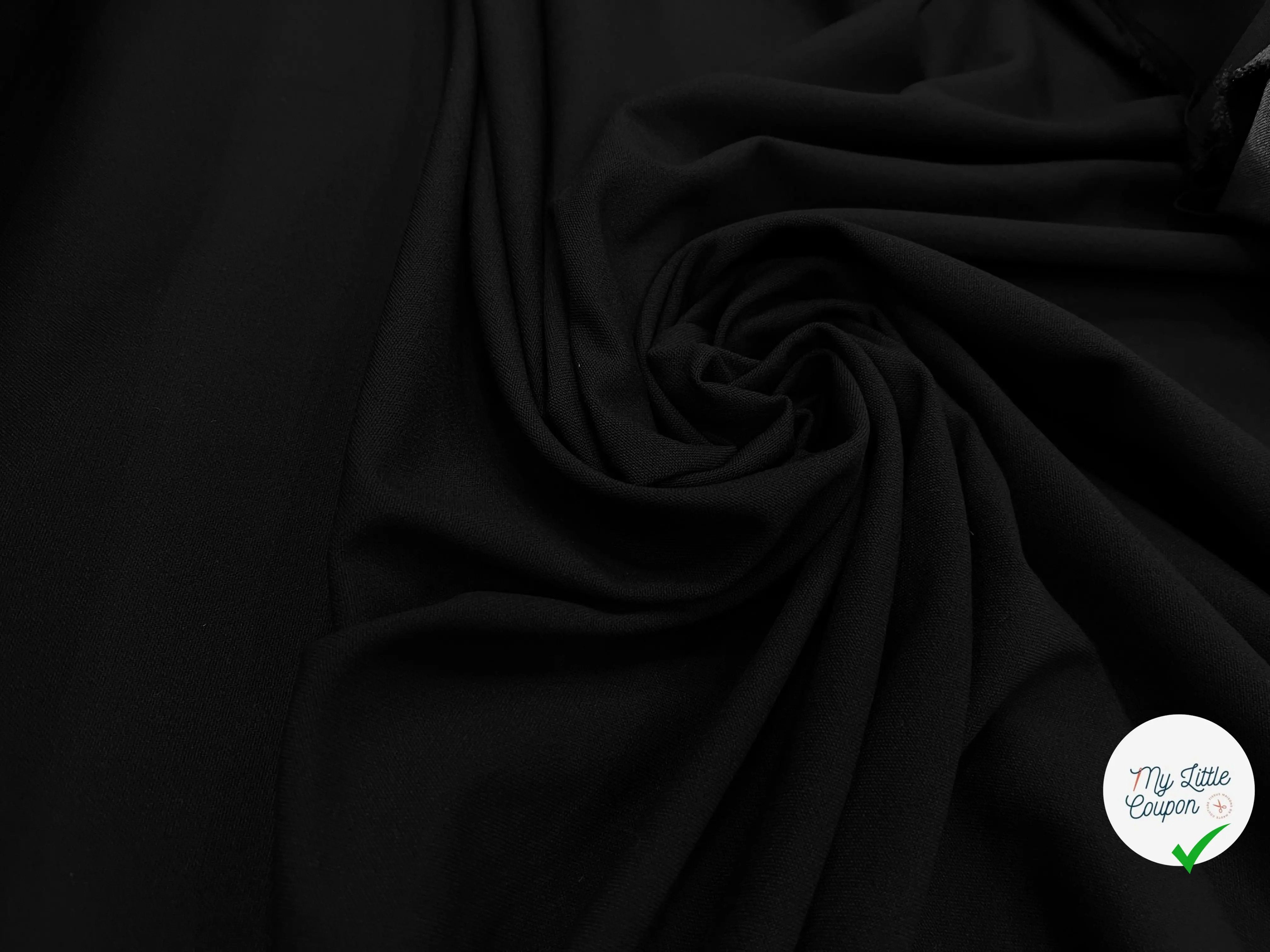 TOILE OWENS COUTURE FLUIDE STRETCH POLYVISCOSE UNI NOIR - My Little Coupon