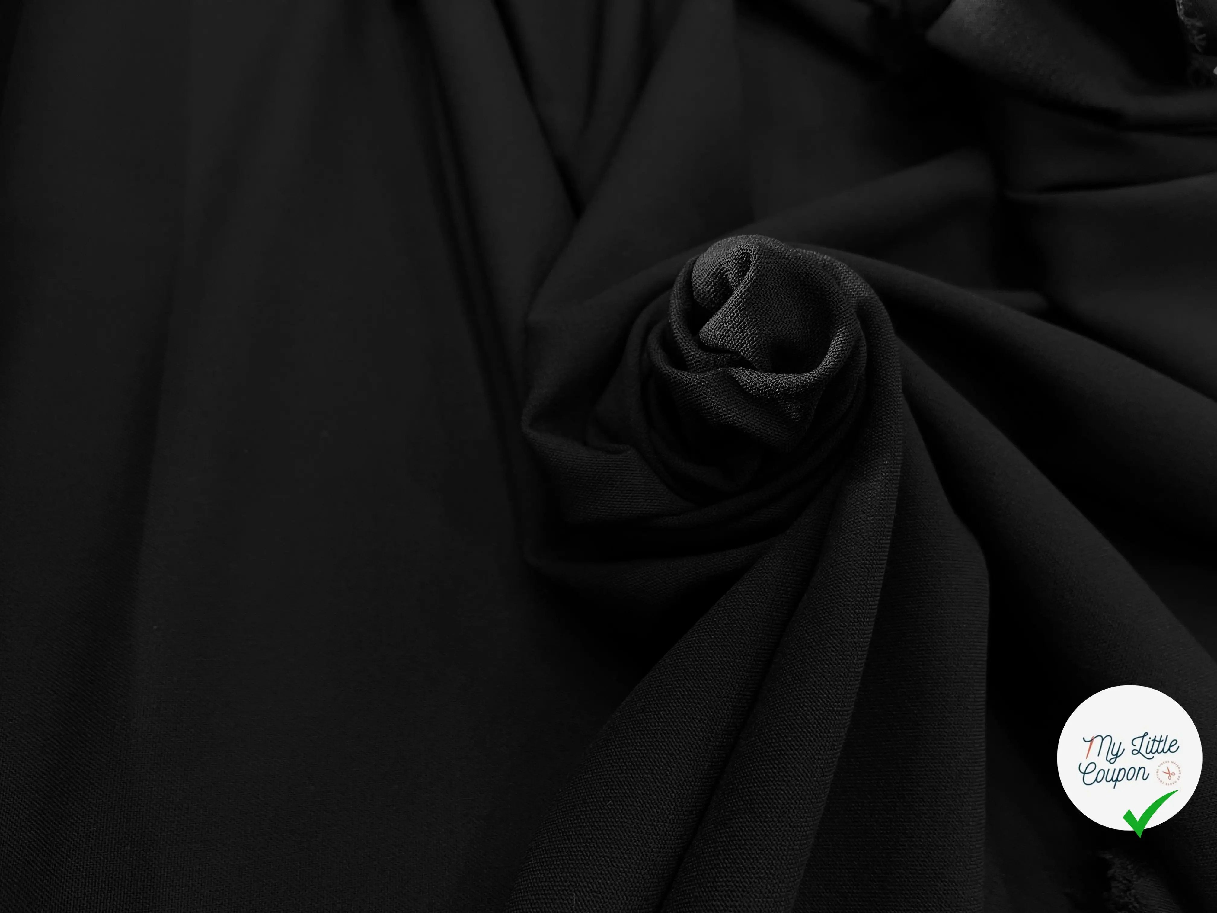 TOILE OWENS COUTURE FLUIDE STRETCH POLYVISCOSE UNI NOIR - My Little Coupon