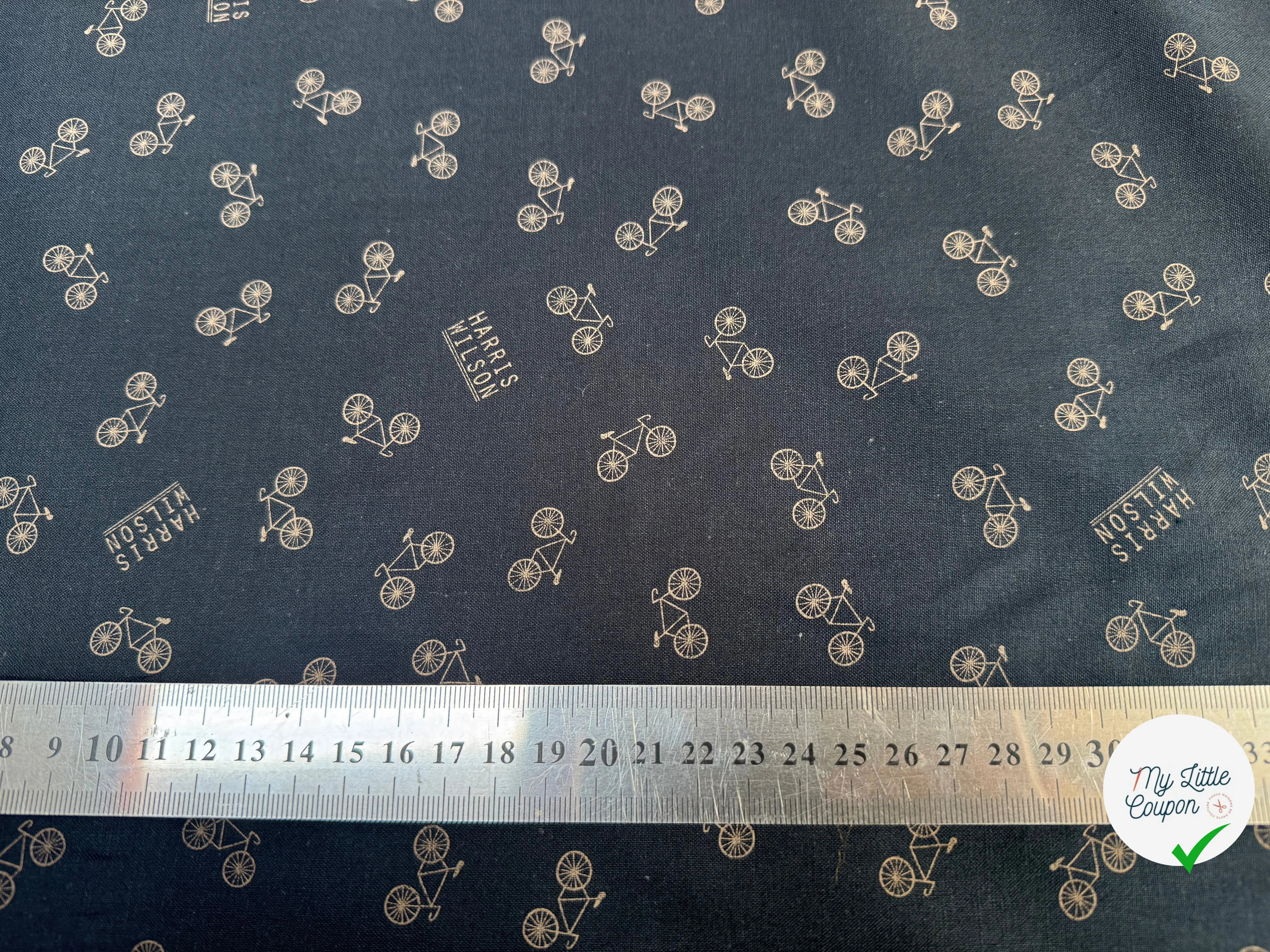 TOILE PANAMA COTON PETIT VÉLO NAVY - My Little Coupon