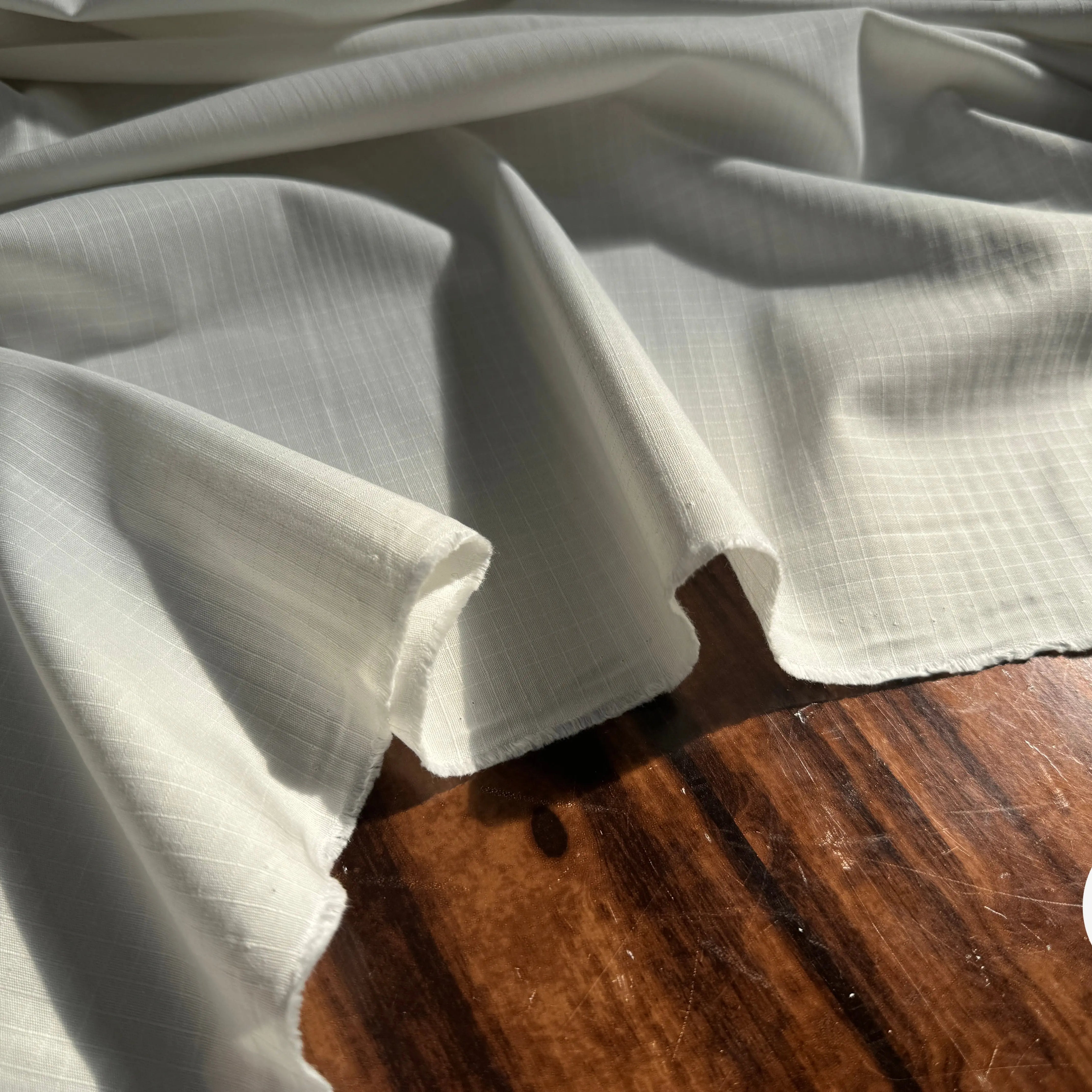 TOILE PARACHUTE BLANC QUADRILLEE 100% COTON - My Little Coupon