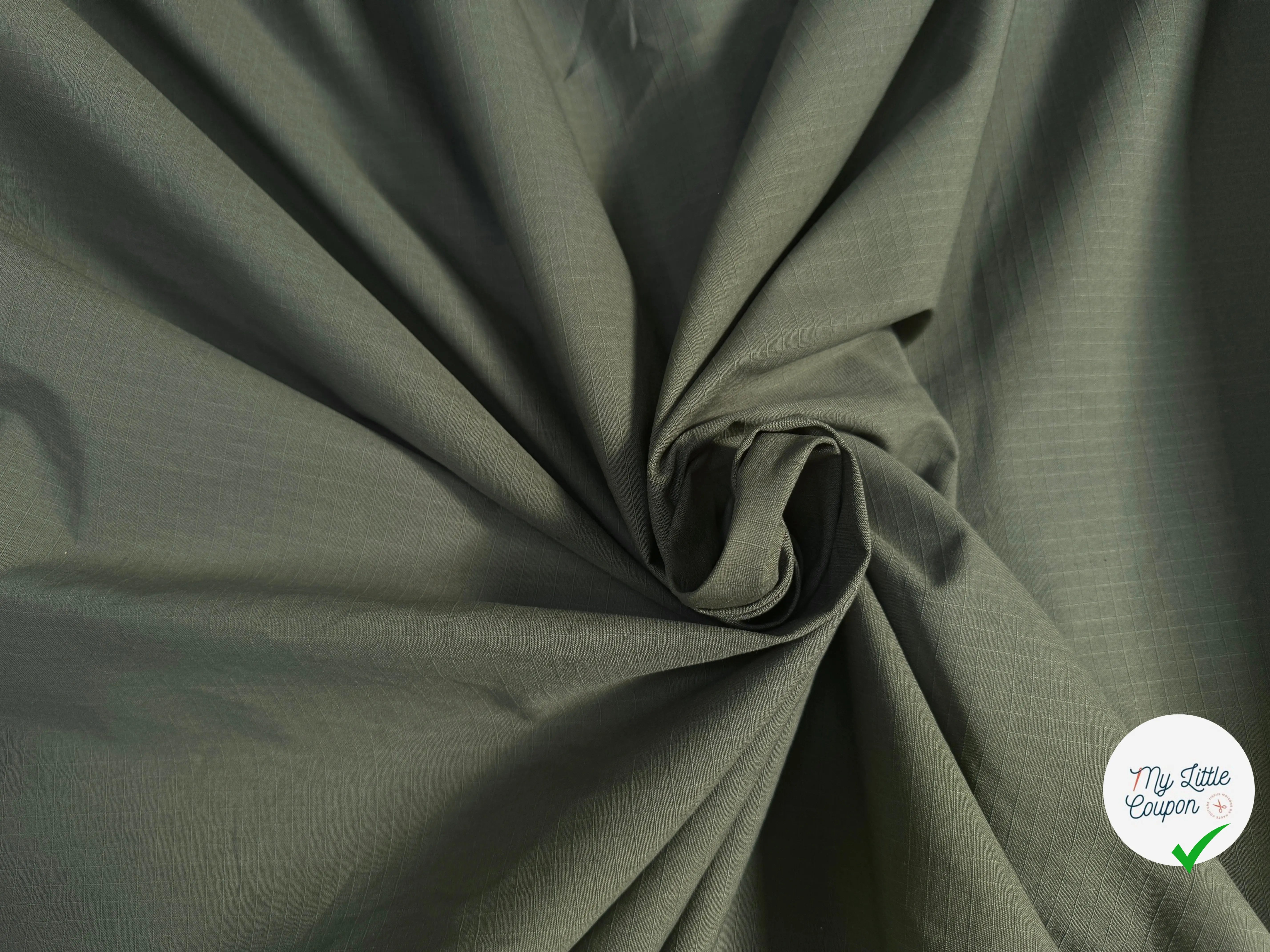 TOILE PARACHUTE VERT QUADRILLEE 100% COTON - My Little Coupon