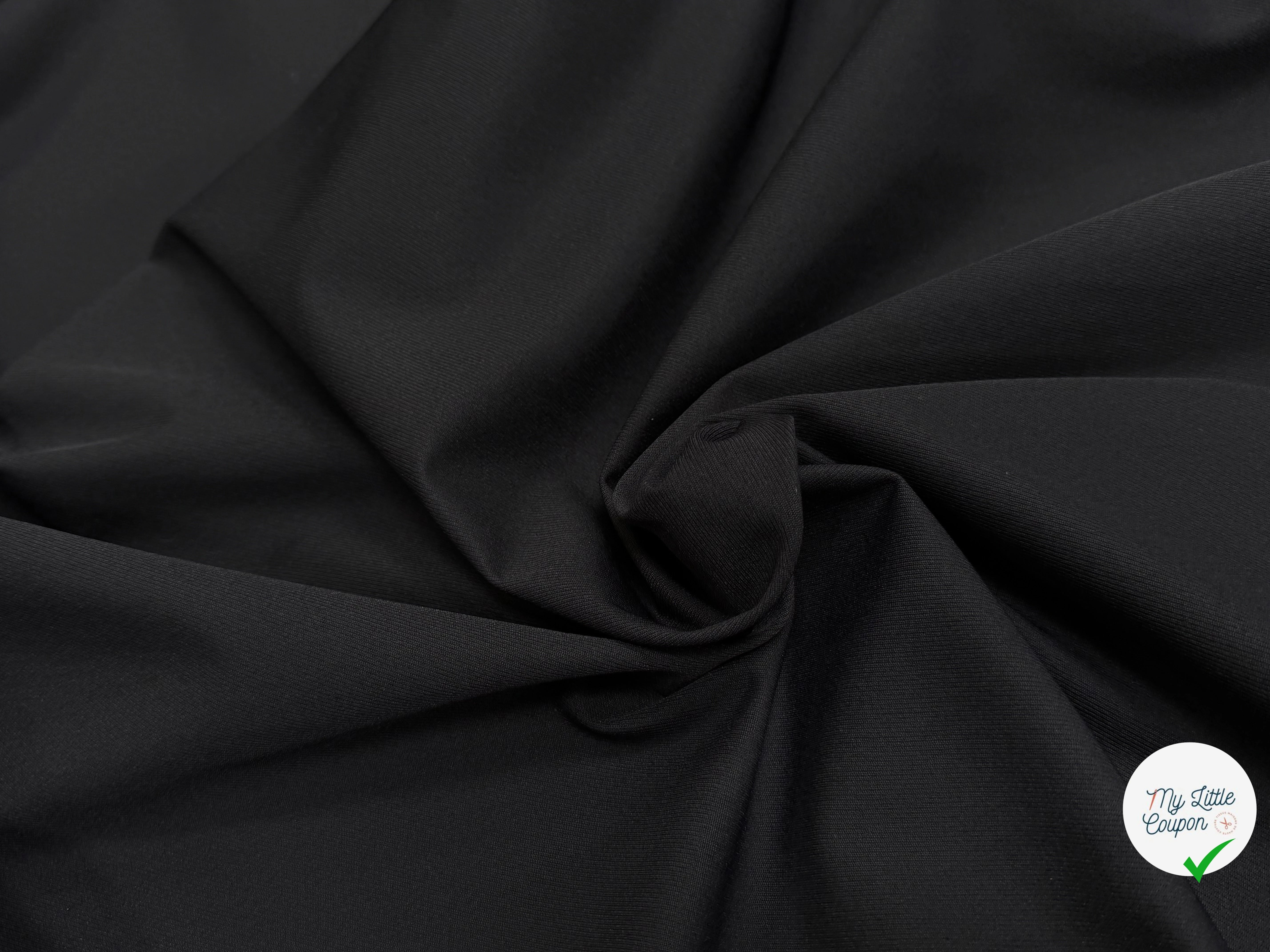 TOILE POLYAMIDE SERGÉE ULTRA STRETCH NOIR - My Little Coupon