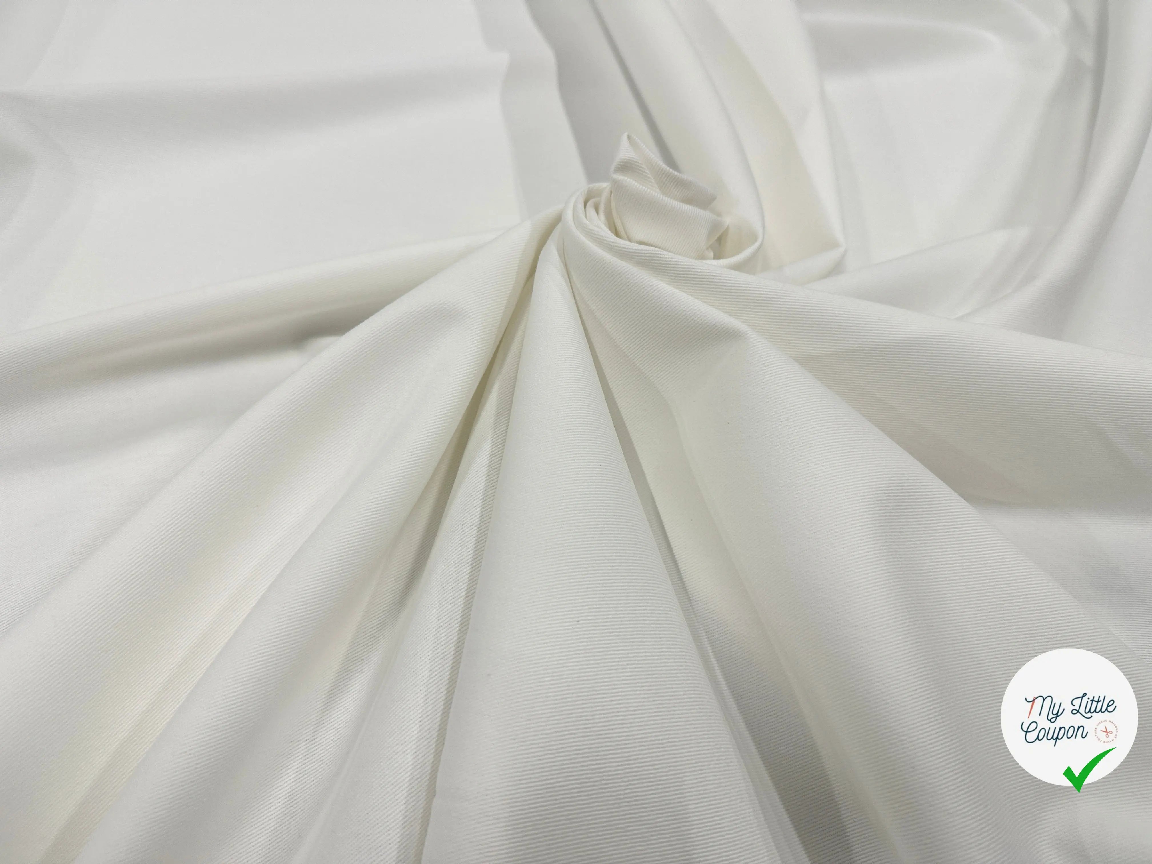 TOILE POLYVISCOSE STRETCH BLANC CASSÉ MLC INTERN