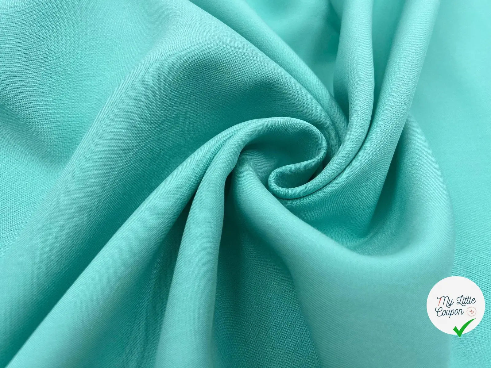 TOILE POLYVISCOSE TURQUOISE DOUBLE ÉTOFFE COLLÉE - My Little Coupon - tissu - coudre