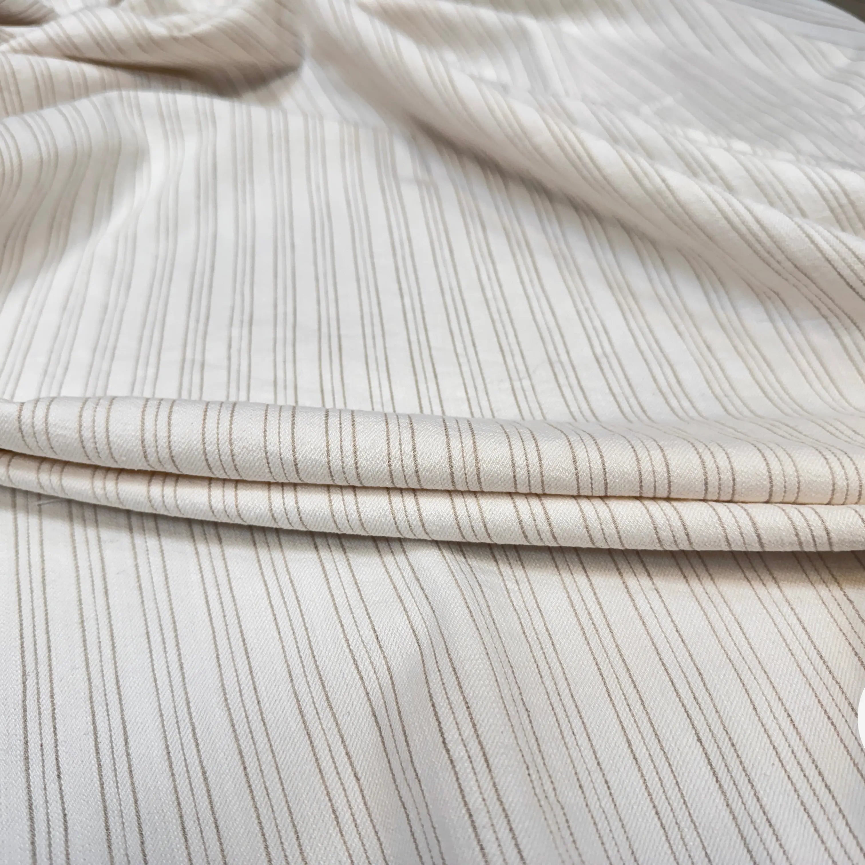 TOILE RAYÉE LIN COTON DRILL ÉCRU - My Little Coupon