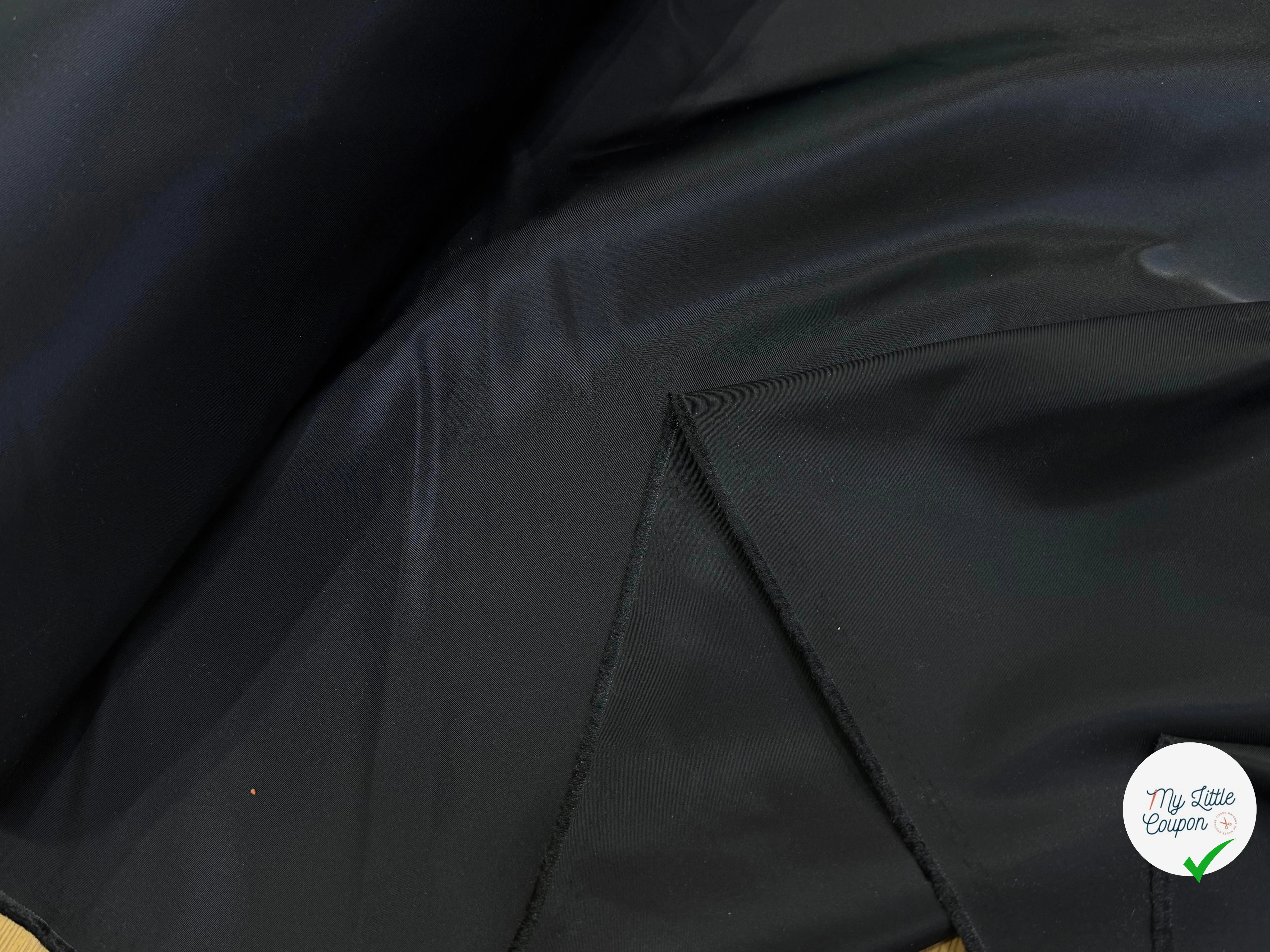 TOILE SATIN LOURD NOIR CRAQUANTE - My Little Coupon