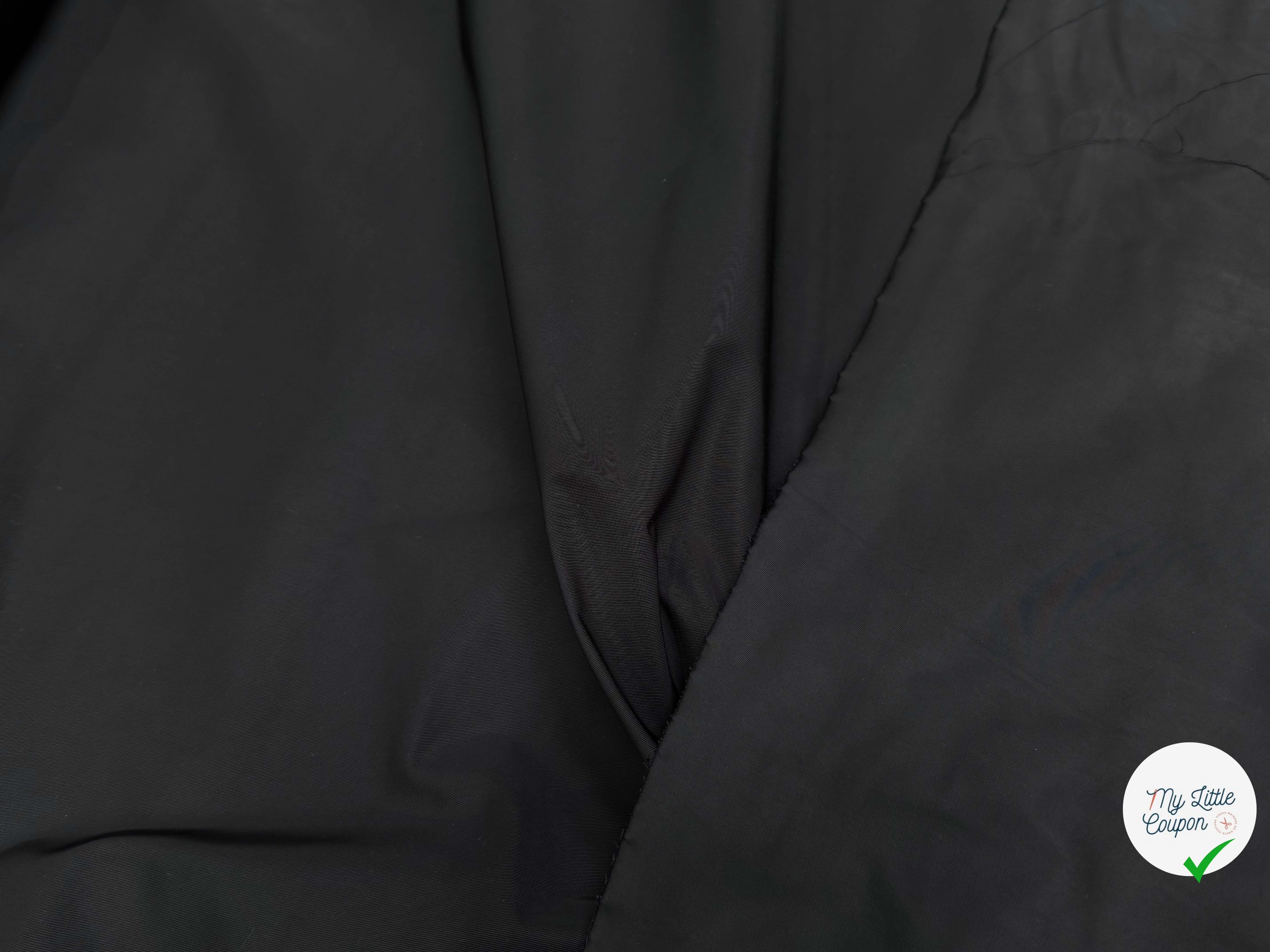 TOILE SERGÉE LOURDE CRAQUANTE IMPERMÉABLE NOIR - My Little Coupon