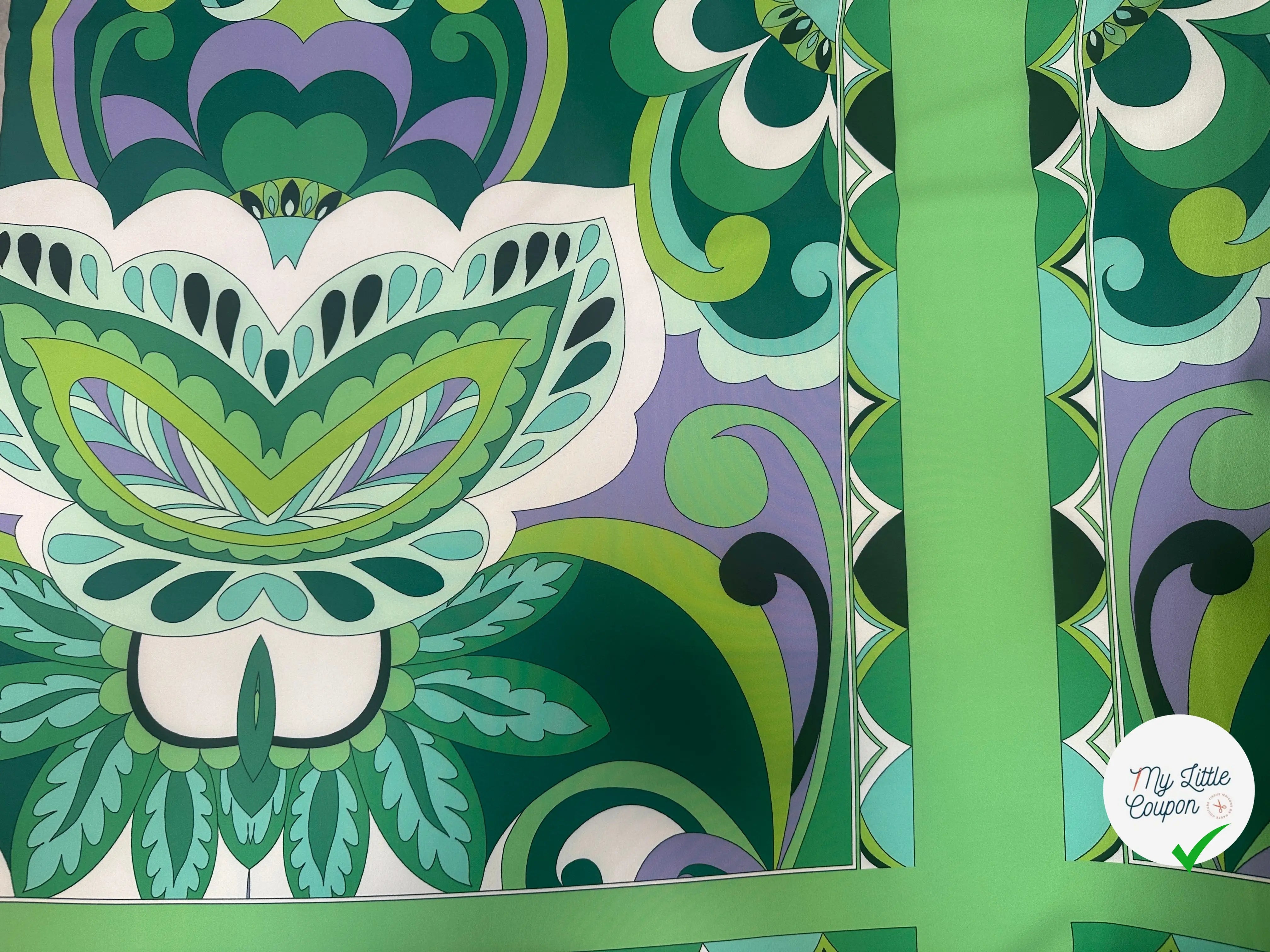 TOILE STRETCH FLORALE VERTE - My Little Coupon