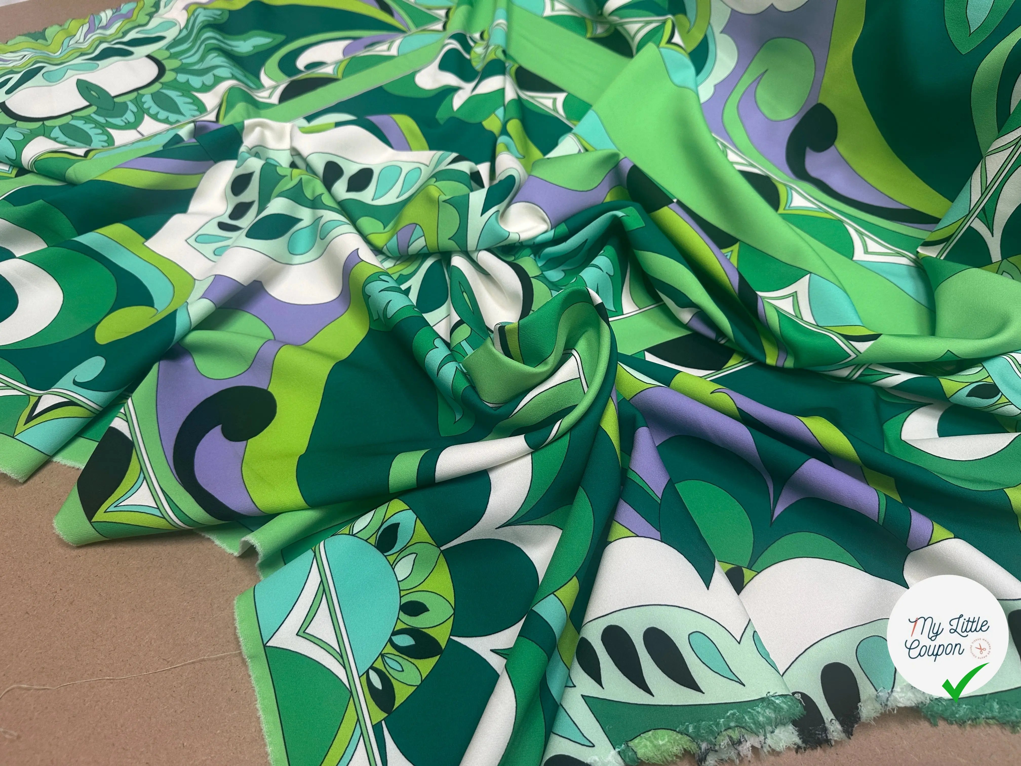 TOILE STRETCH FLORALE VERTE - My Little Coupon