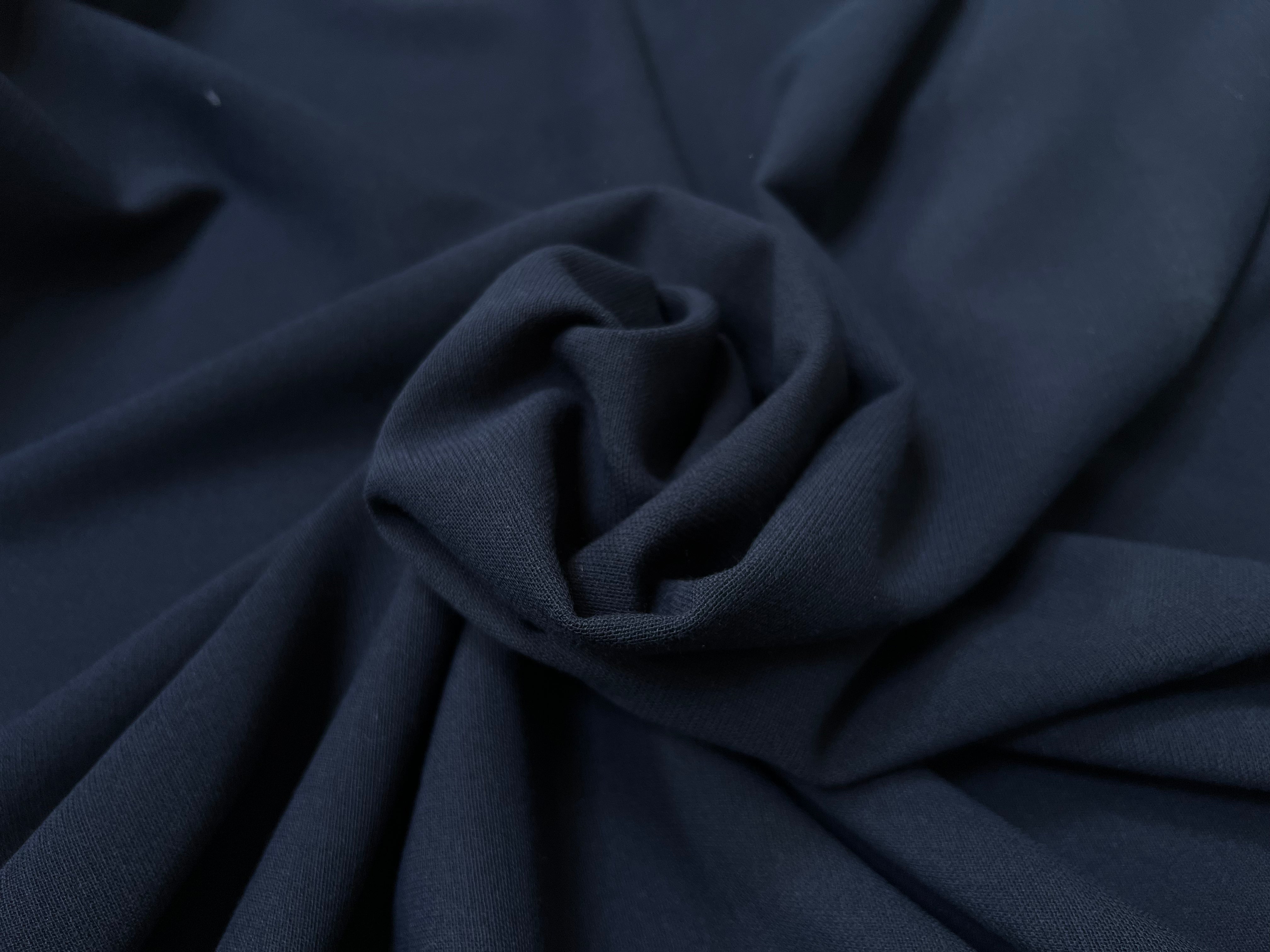 TOILE STRETCH VISCOSE BLEU MARINE - My Little Coupon