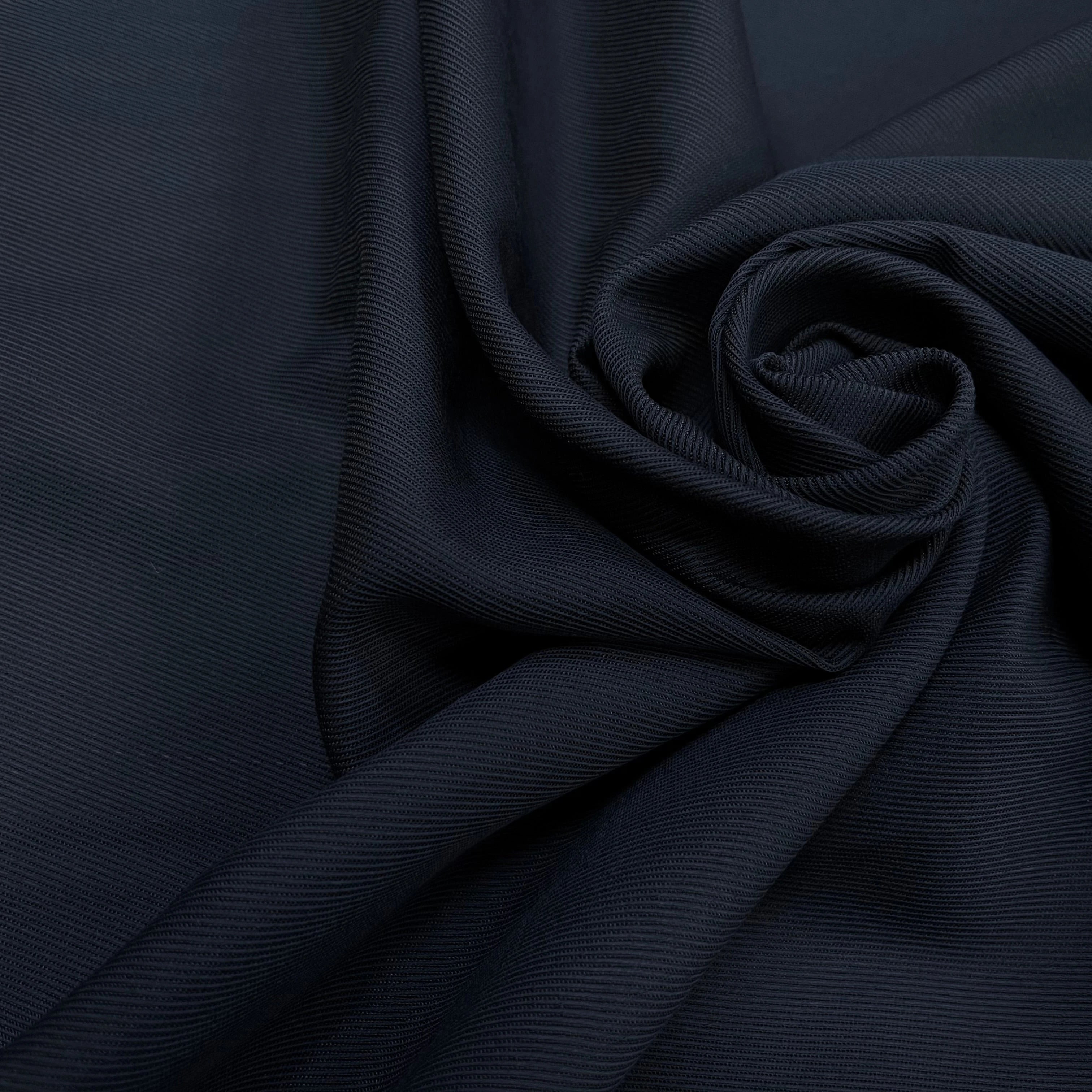 TOILE STRIÉE 60% VISCOSE BLEU MARINE - My Little Coupon