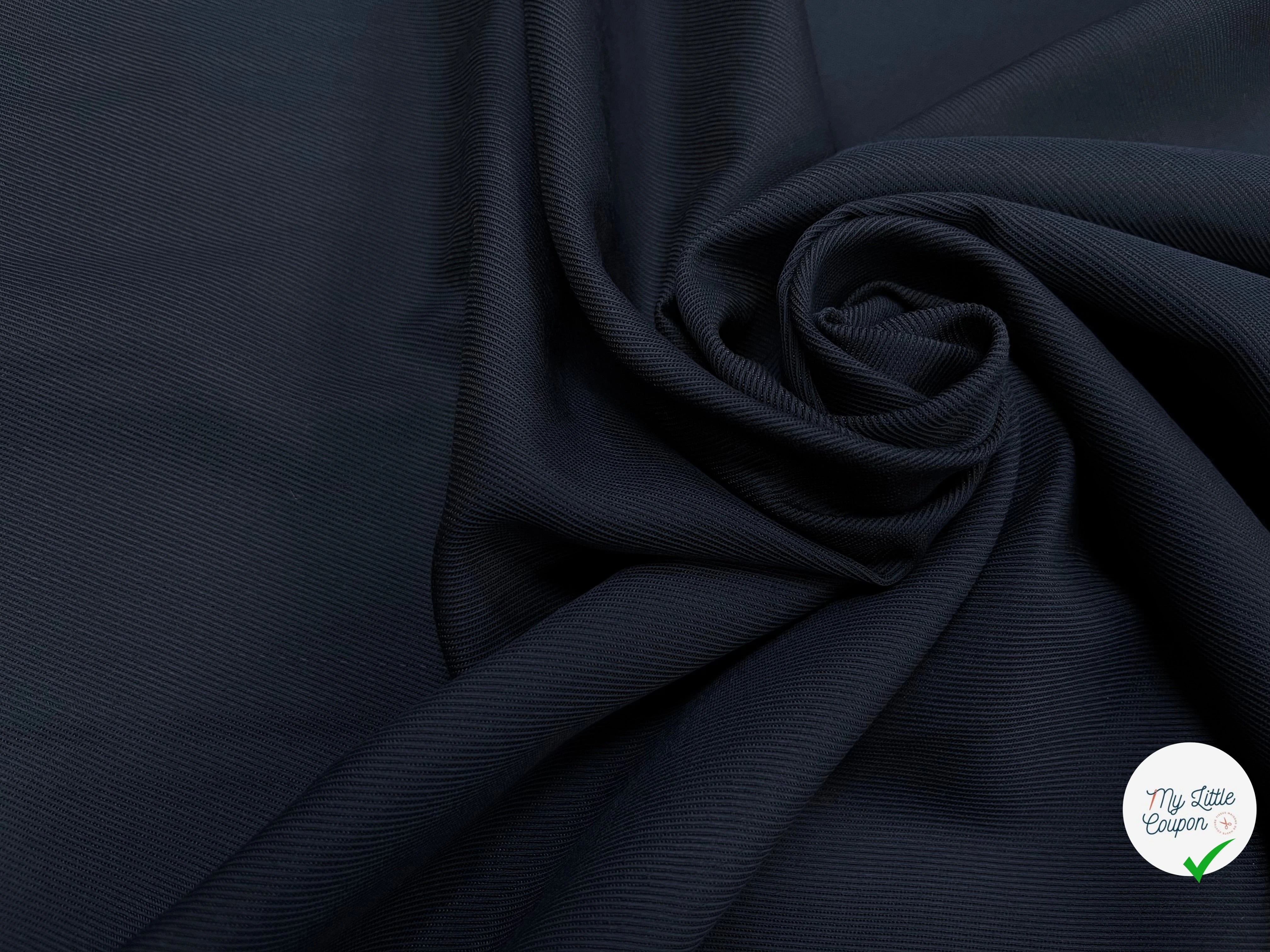 TOILE STRIÉE 60% VISCOSE BLEU MARINE - My Little Coupon