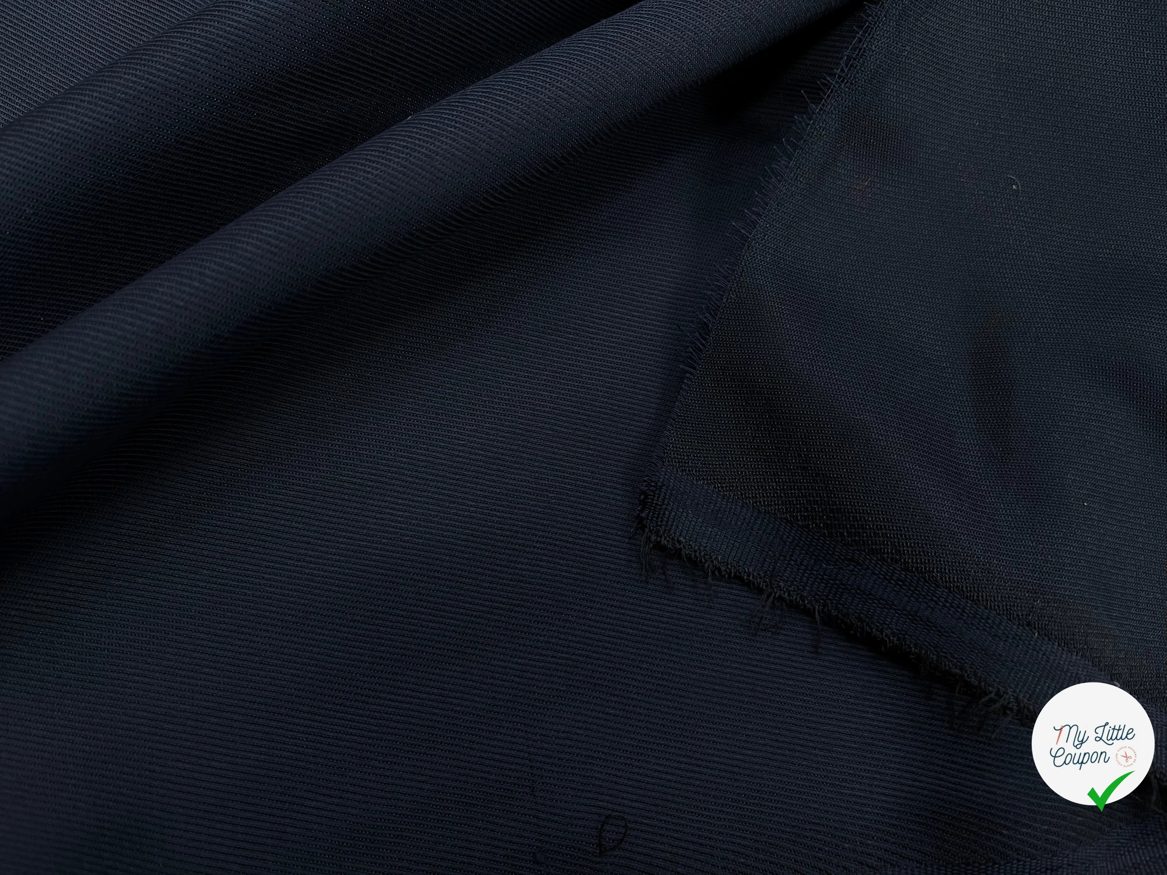 TOILE STRIÉE 60% VISCOSE BLEU MARINE - My Little Coupon