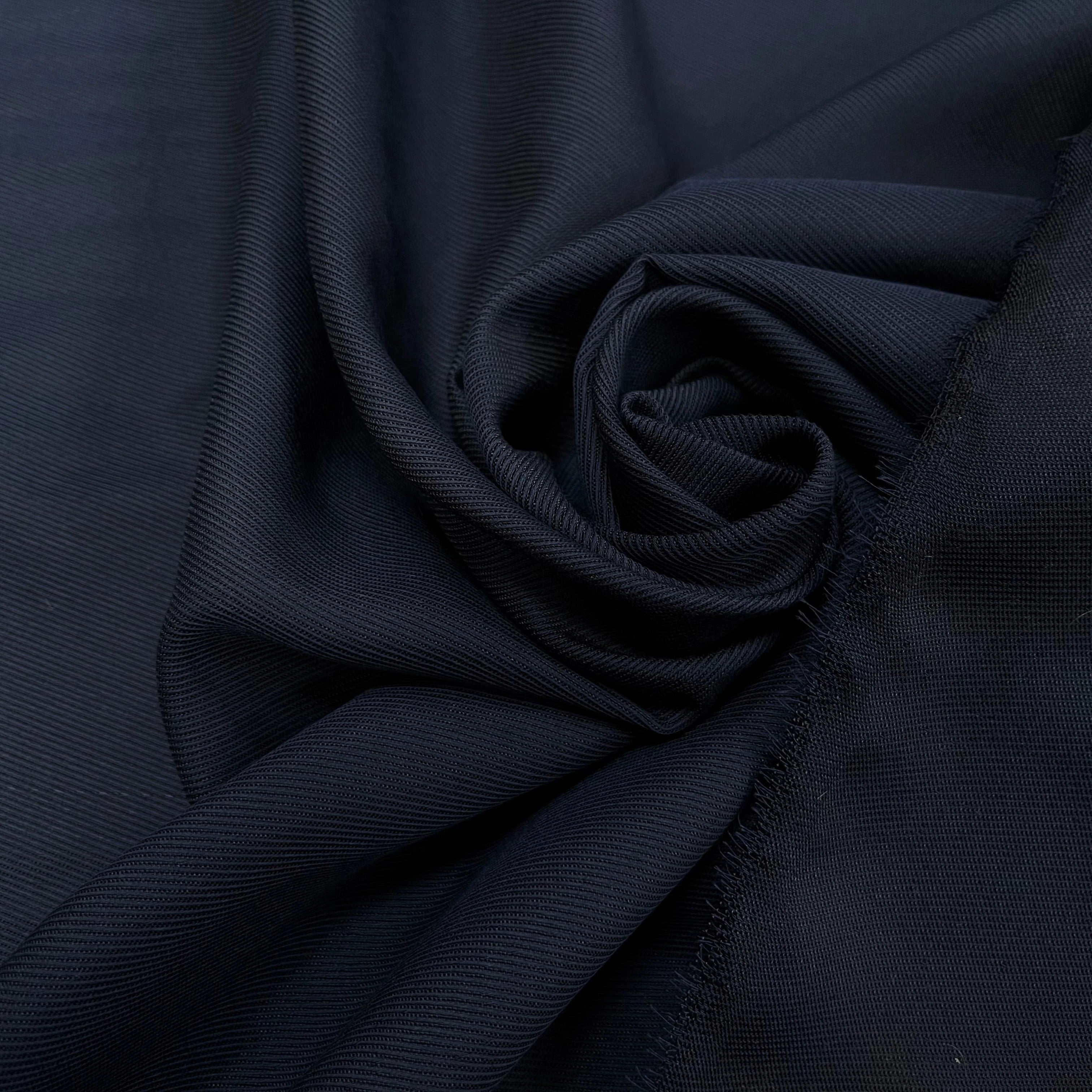 TOILE STRIÉE 60% VISCOSE BLEU MARINE - My Little Coupon