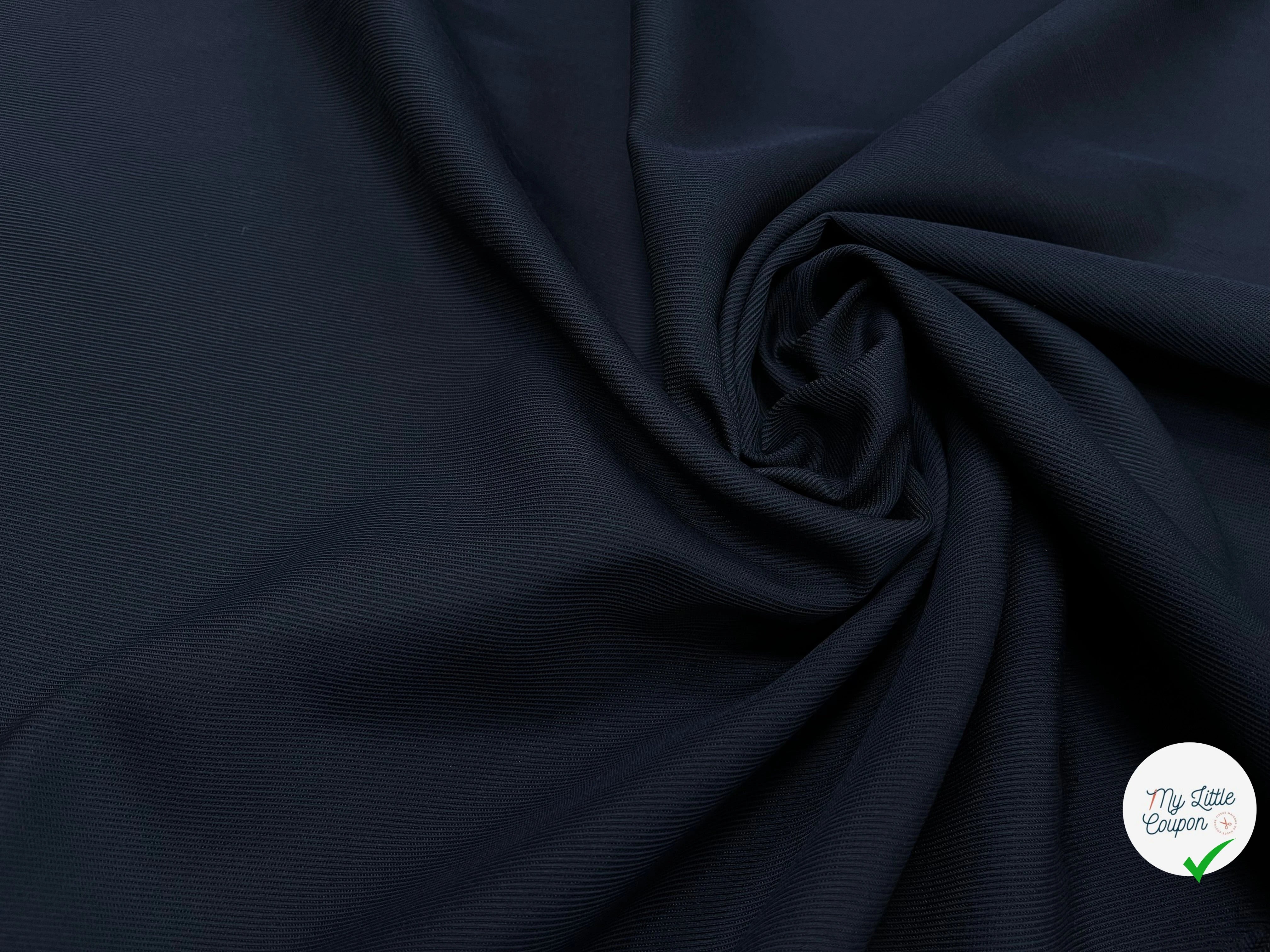 TOILE STRIÉE 60% VISCOSE BLEU MARINE - My Little Coupon