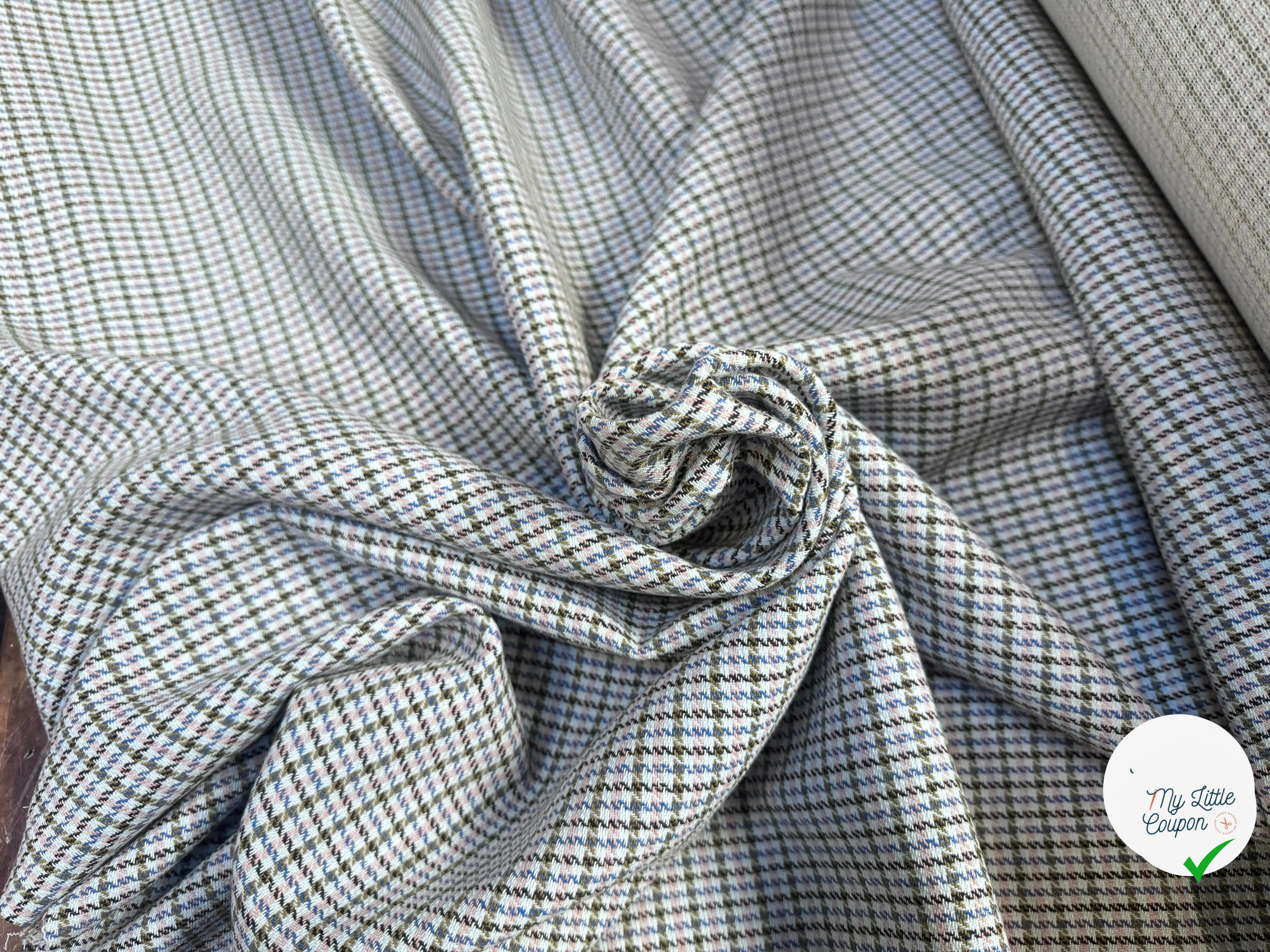 TOILE COTON BLANC ROSE ET BLEU - My Little Coupon