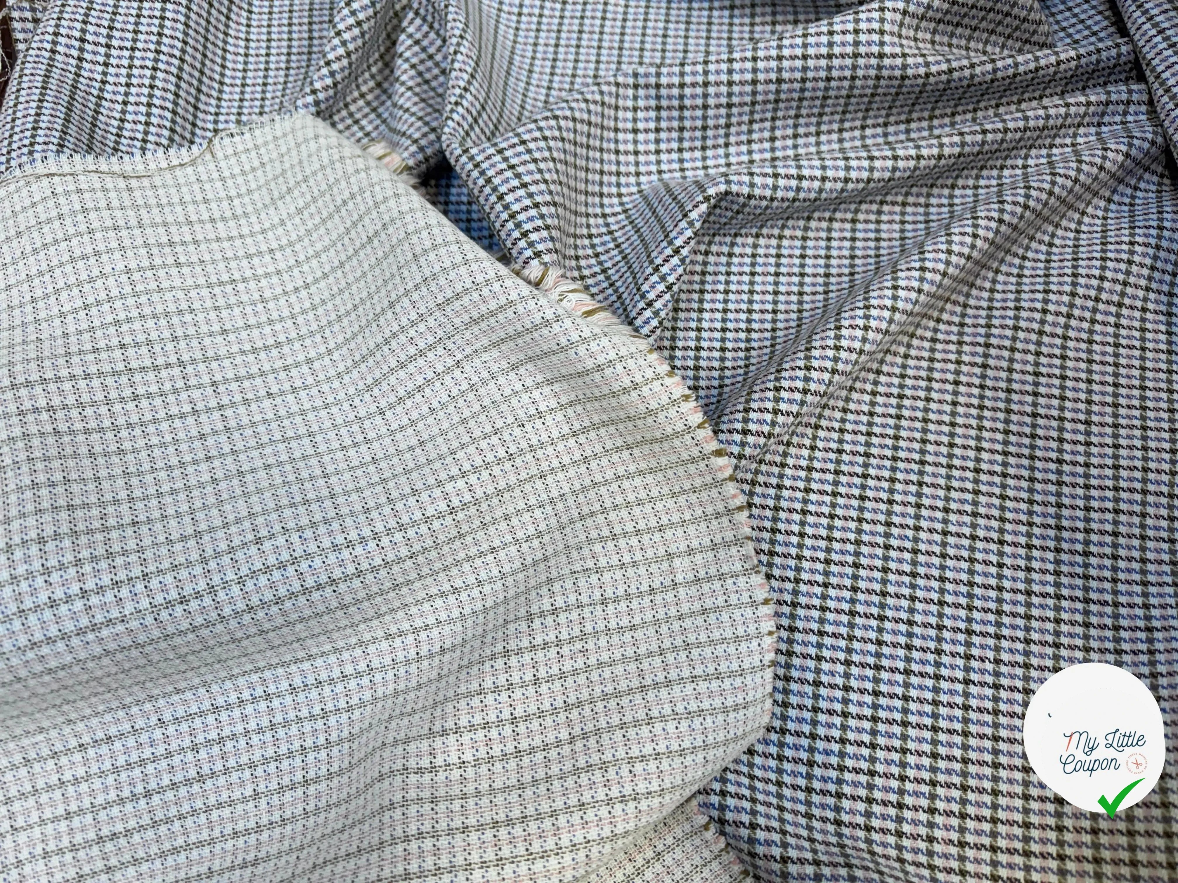 TOILE COTON BLANC ROSE ET BLEU - My Little Coupon