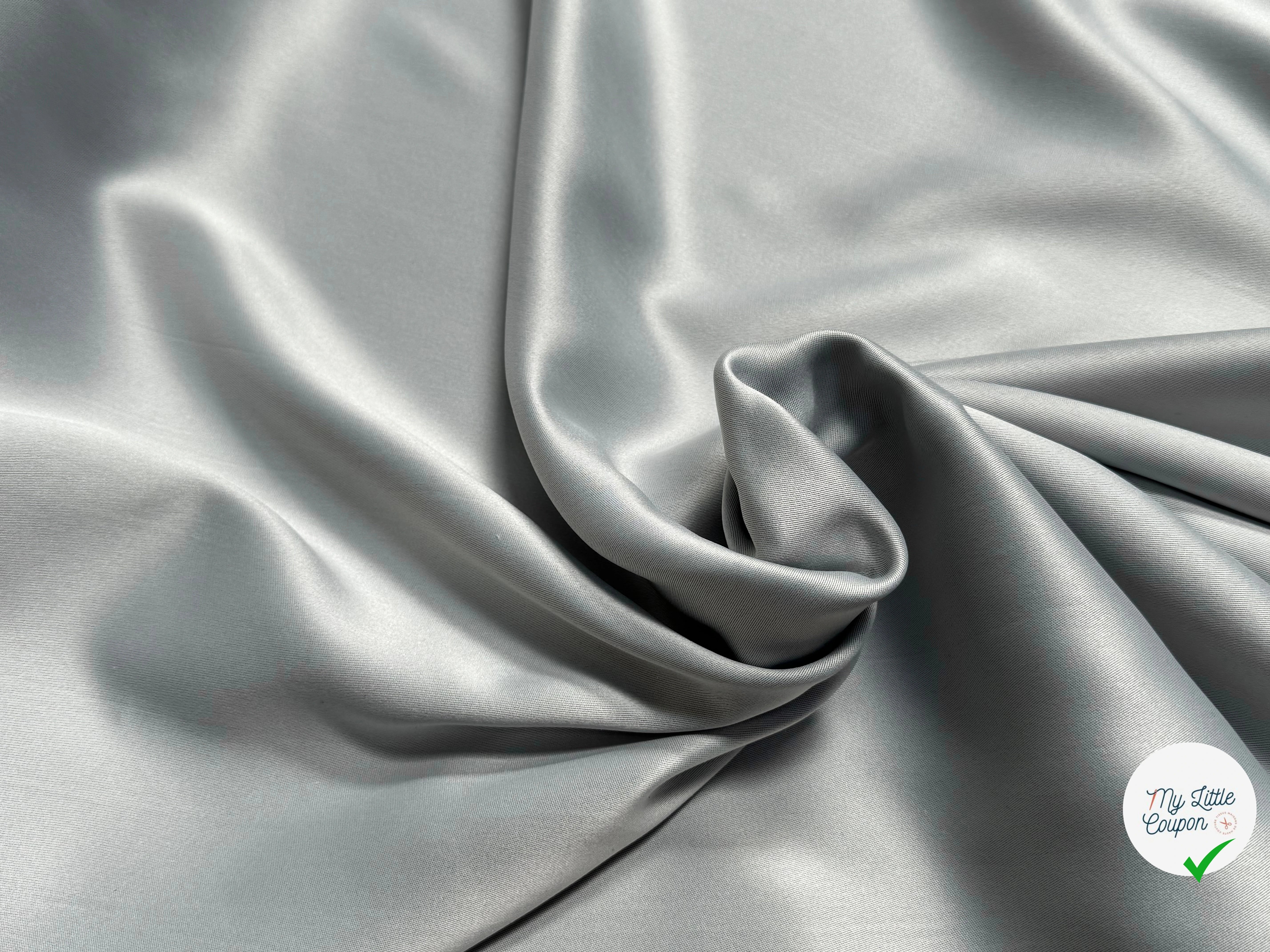 TOILE TECHNIQUE POLYAMIDE GRANDE LAIZE GRIS D'ACIER SOUPLE ASPECT PEACHSKIN - My Little Coupon