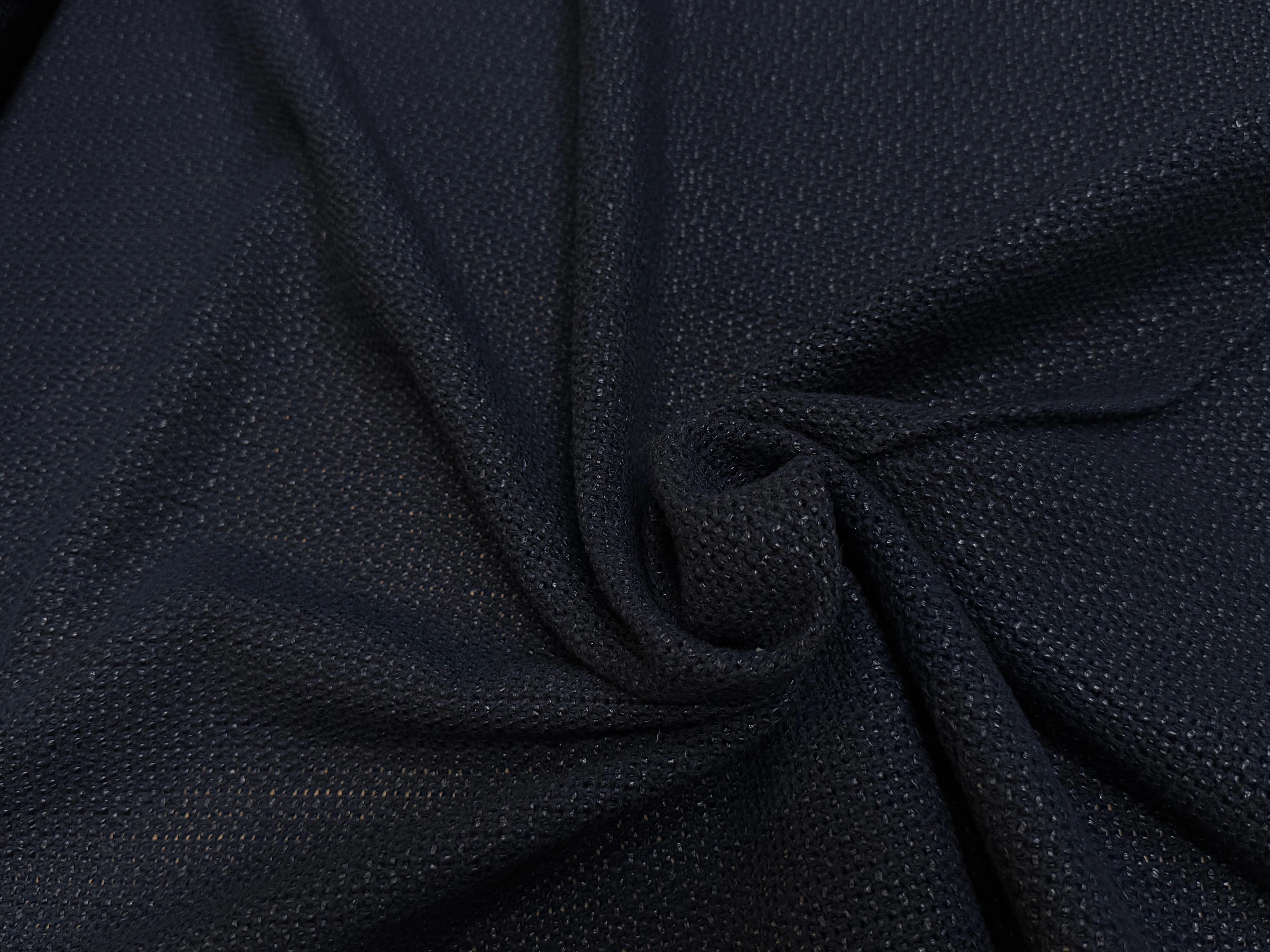 TOILE TRICOTÉE LÉGÈREMENT STRETCH NAVY 85% COTON - My Little Coupon