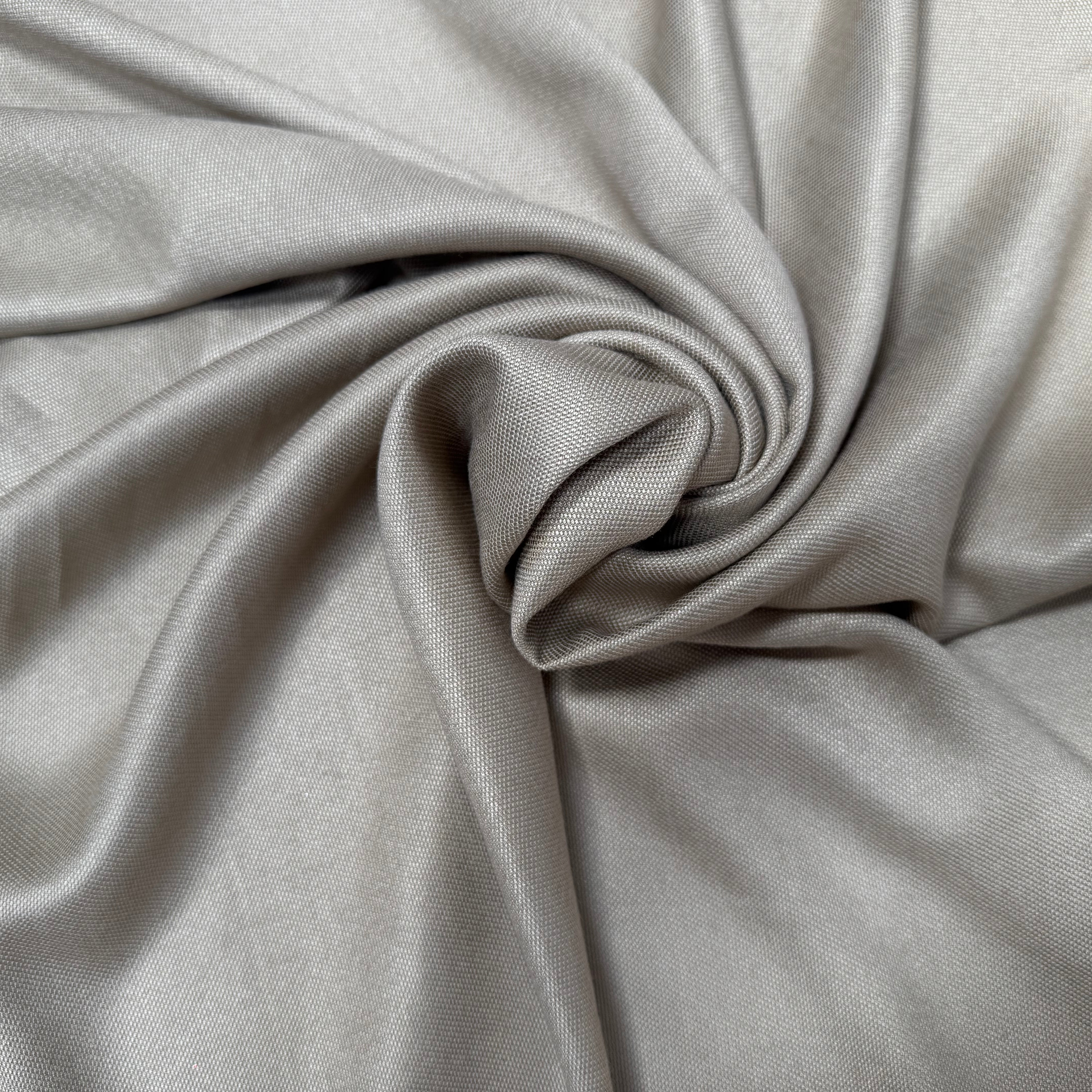 TOILE VISCOSE COTON LOURDE SATINÉE ARMURÉE UNI COULEUR NATRUEL - My Little Coupon