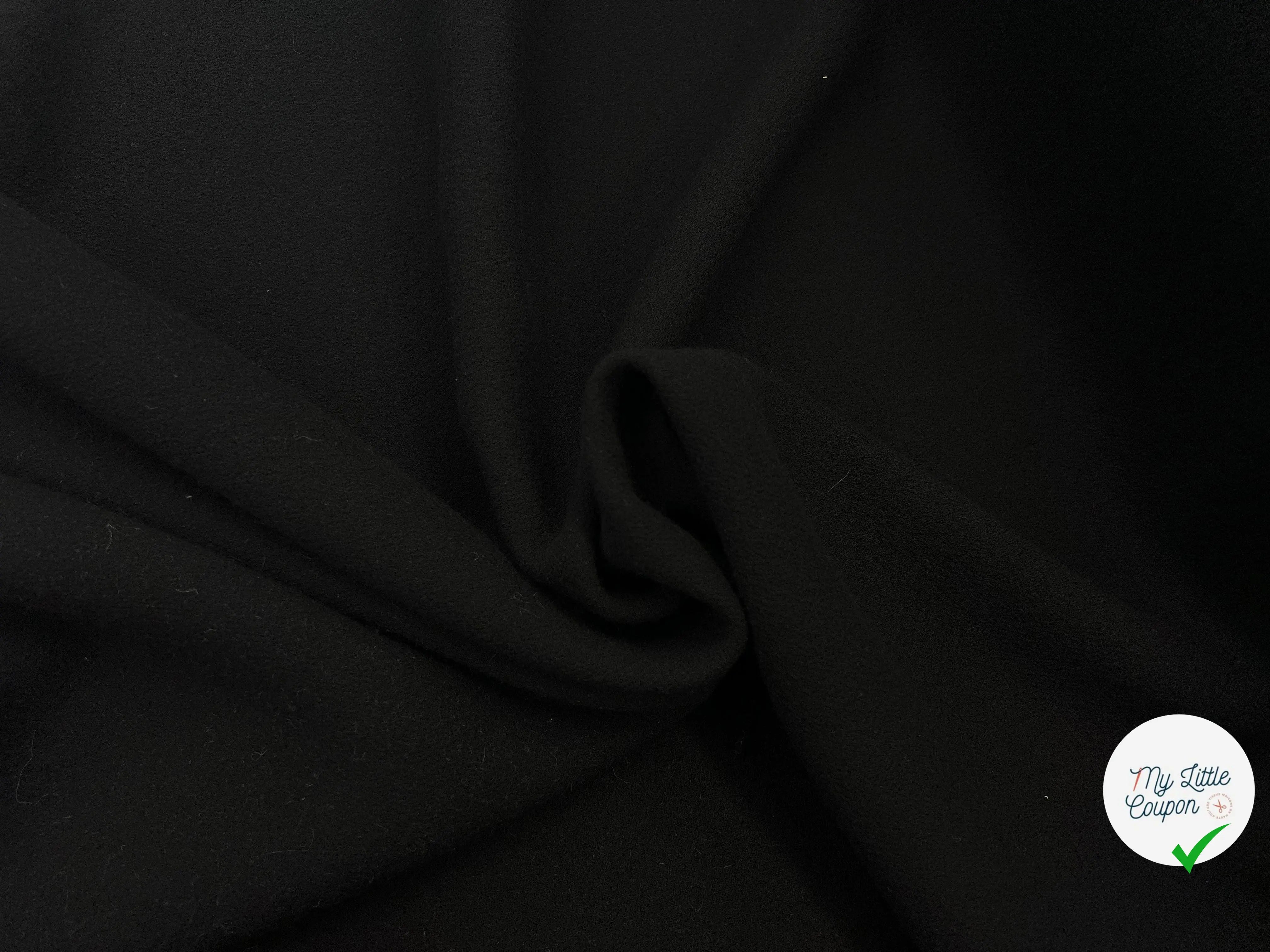 TRIPLE CRÊPE DE LAINE STRETCH NOIR - My Little Coupon - tissu - coudre