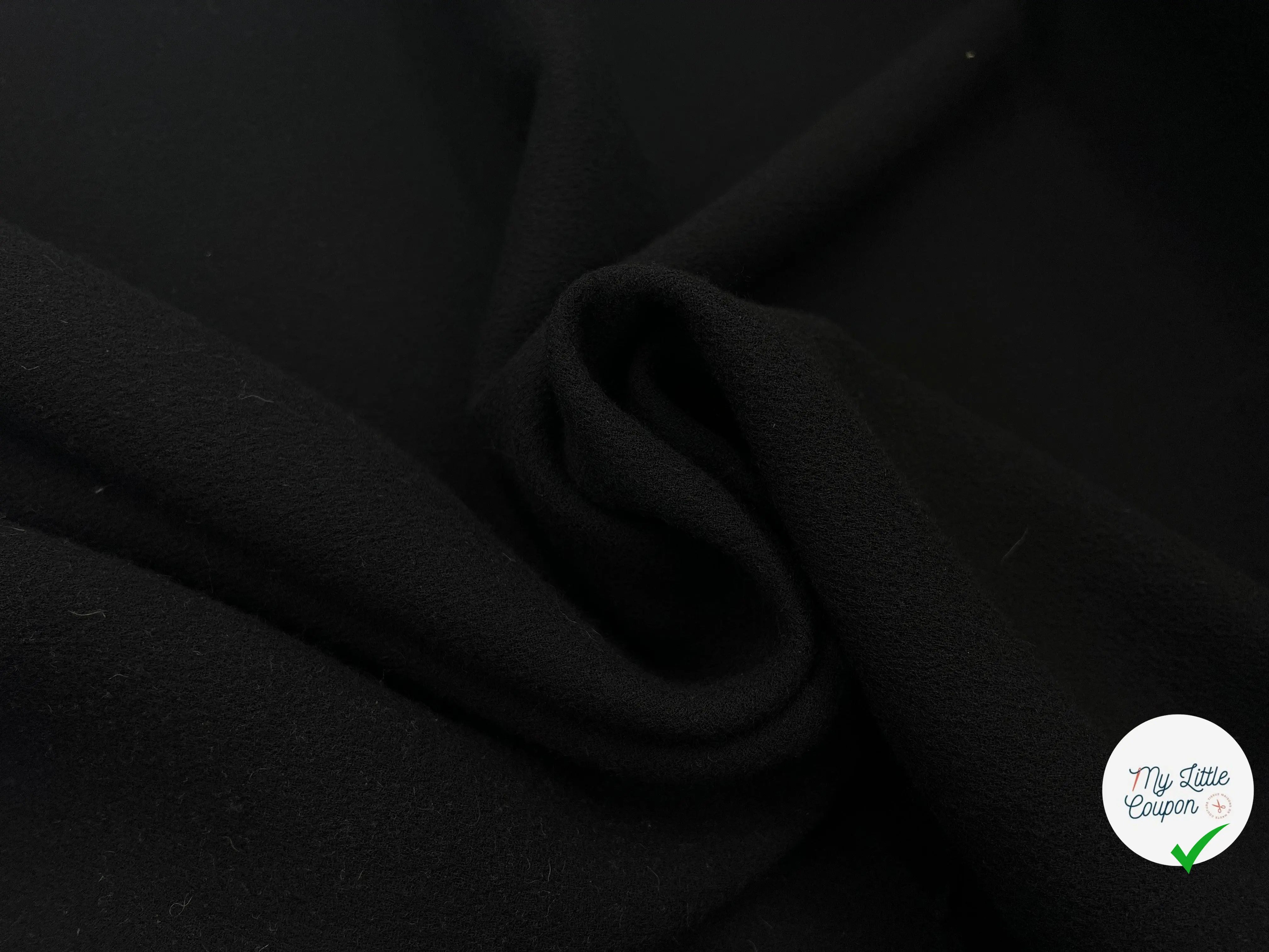 TRIPLE CRÊPE DE LAINE STRETCH NOIR - My Little Coupon - tissu - coudre