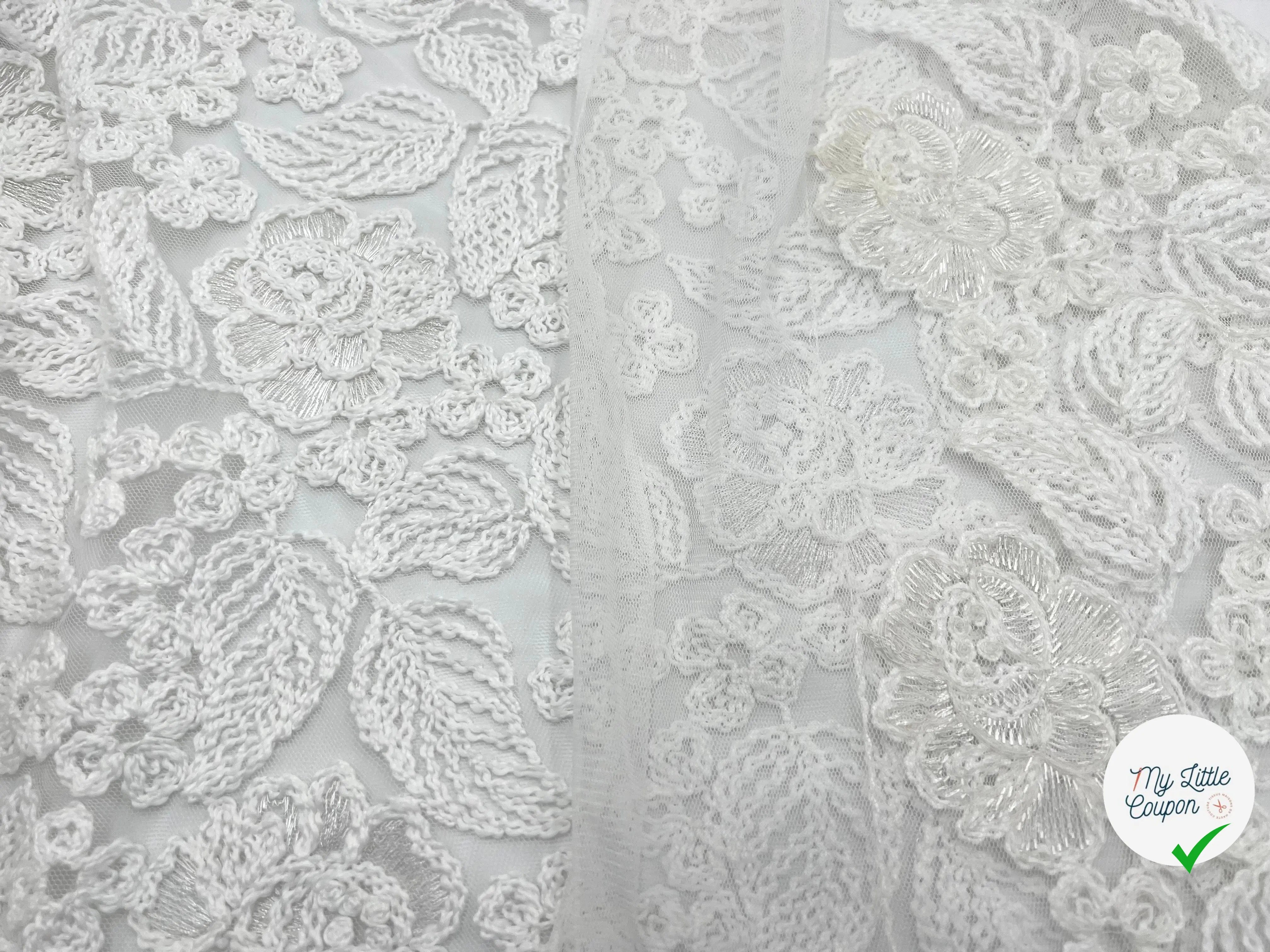 TULLE BRODÉ FLEURS SUBLIMES - My Little Coupon - tissu - coudre