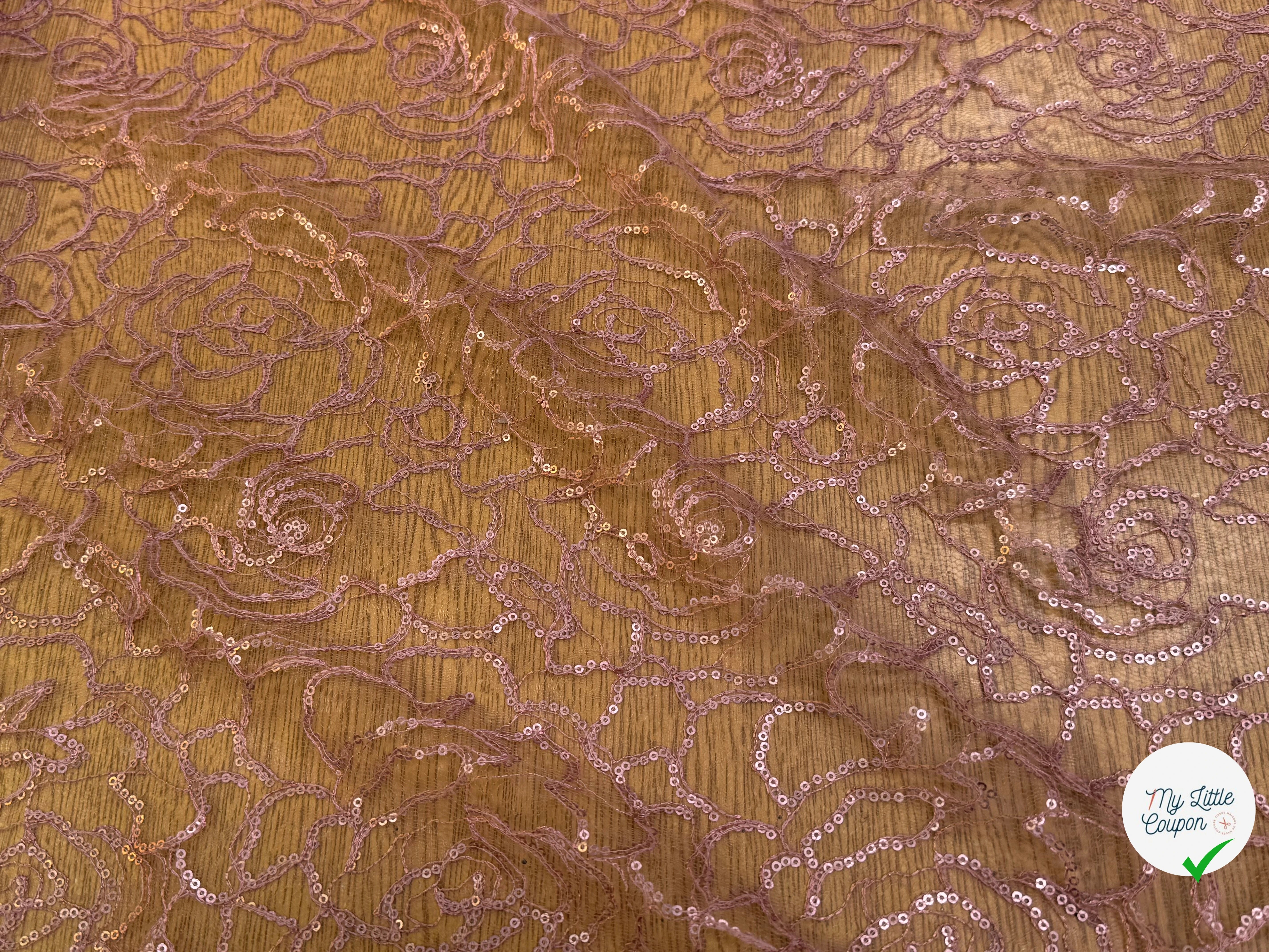 TULLE SÉQUIN VIEUX ROSE - My Little Coupon