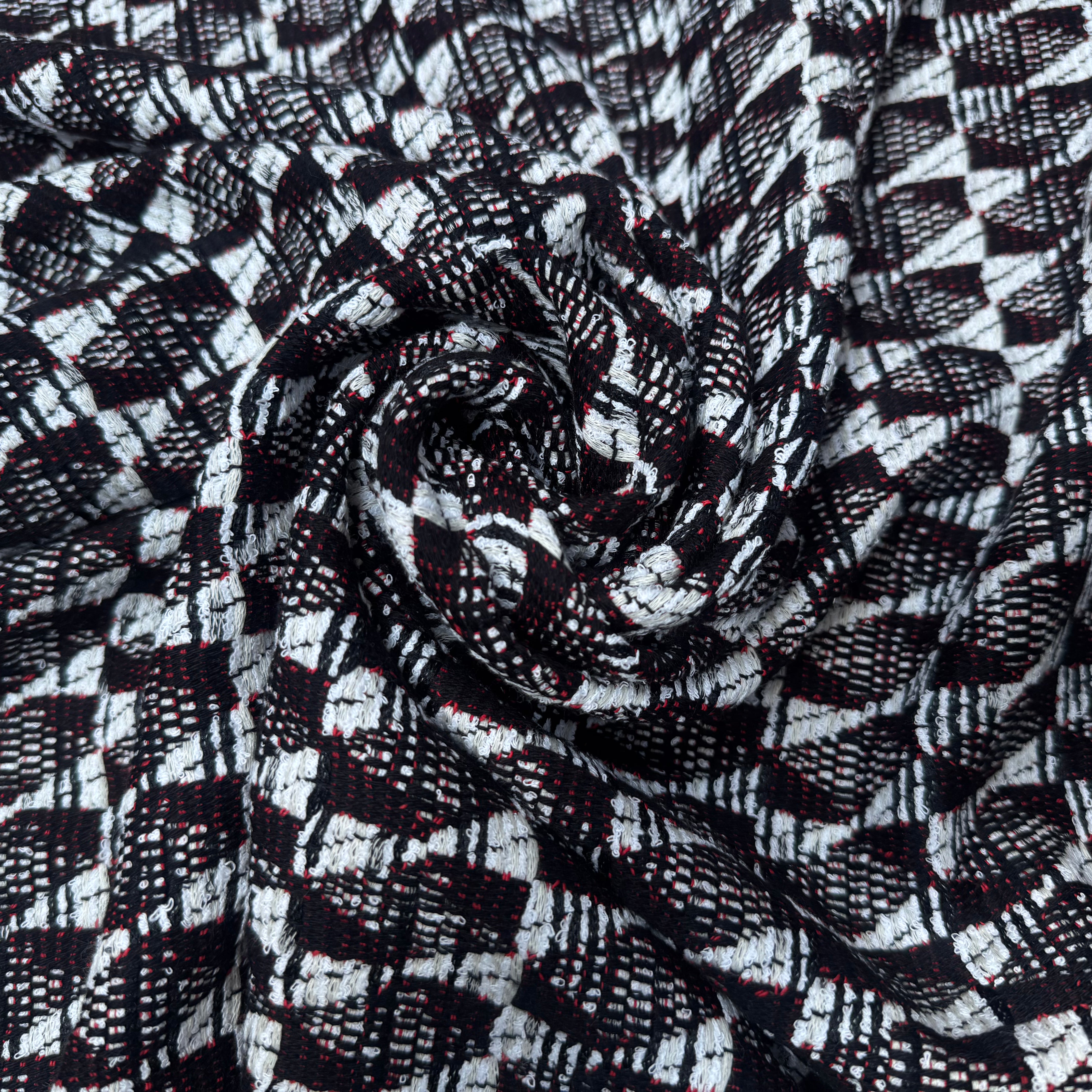 TWEED 100% COTON FORMES GEOMETRIQUES - My Little Coupon