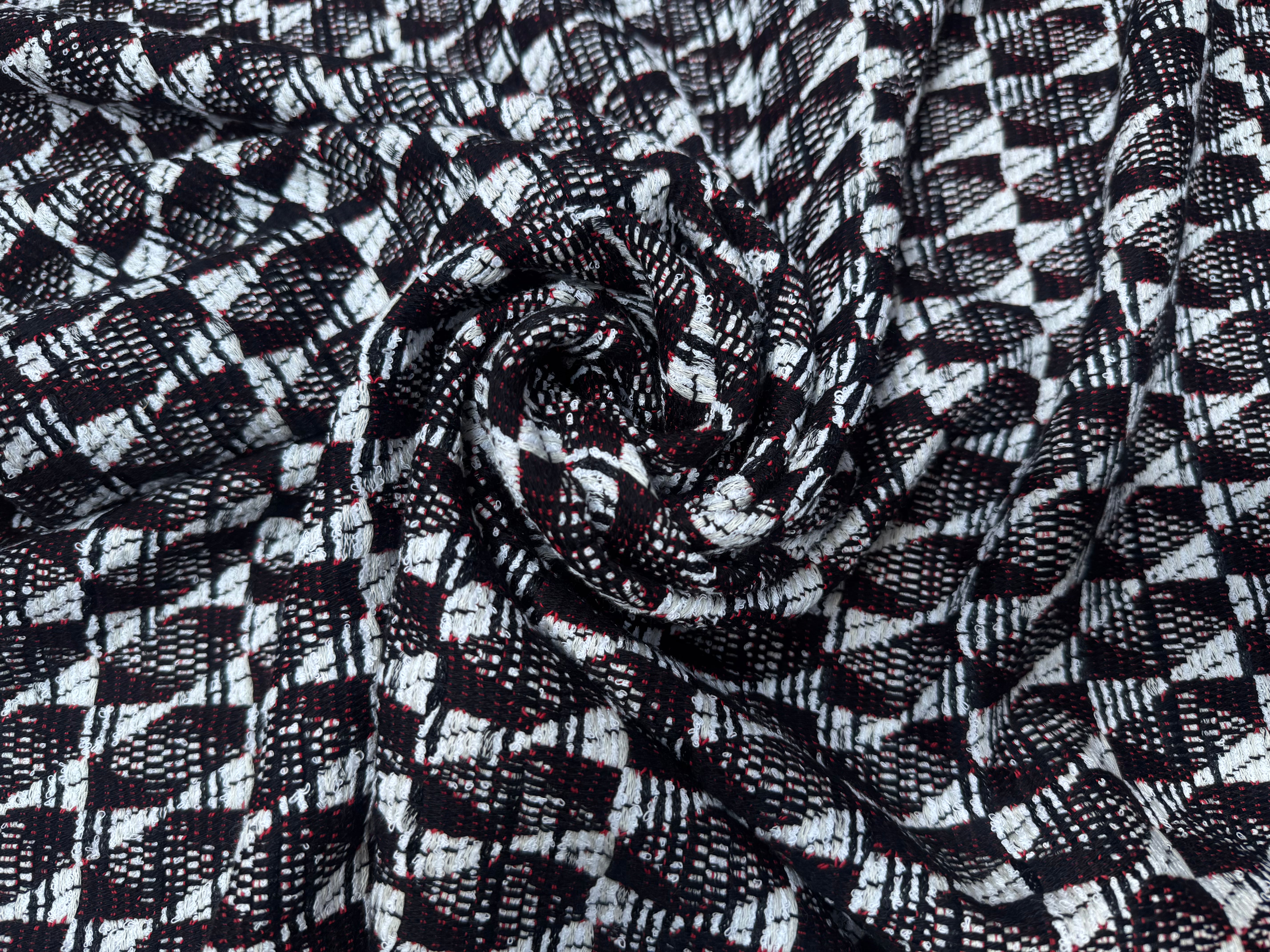 TWEED 100% COTON FORMES GEOMETRIQUES - My Little Coupon