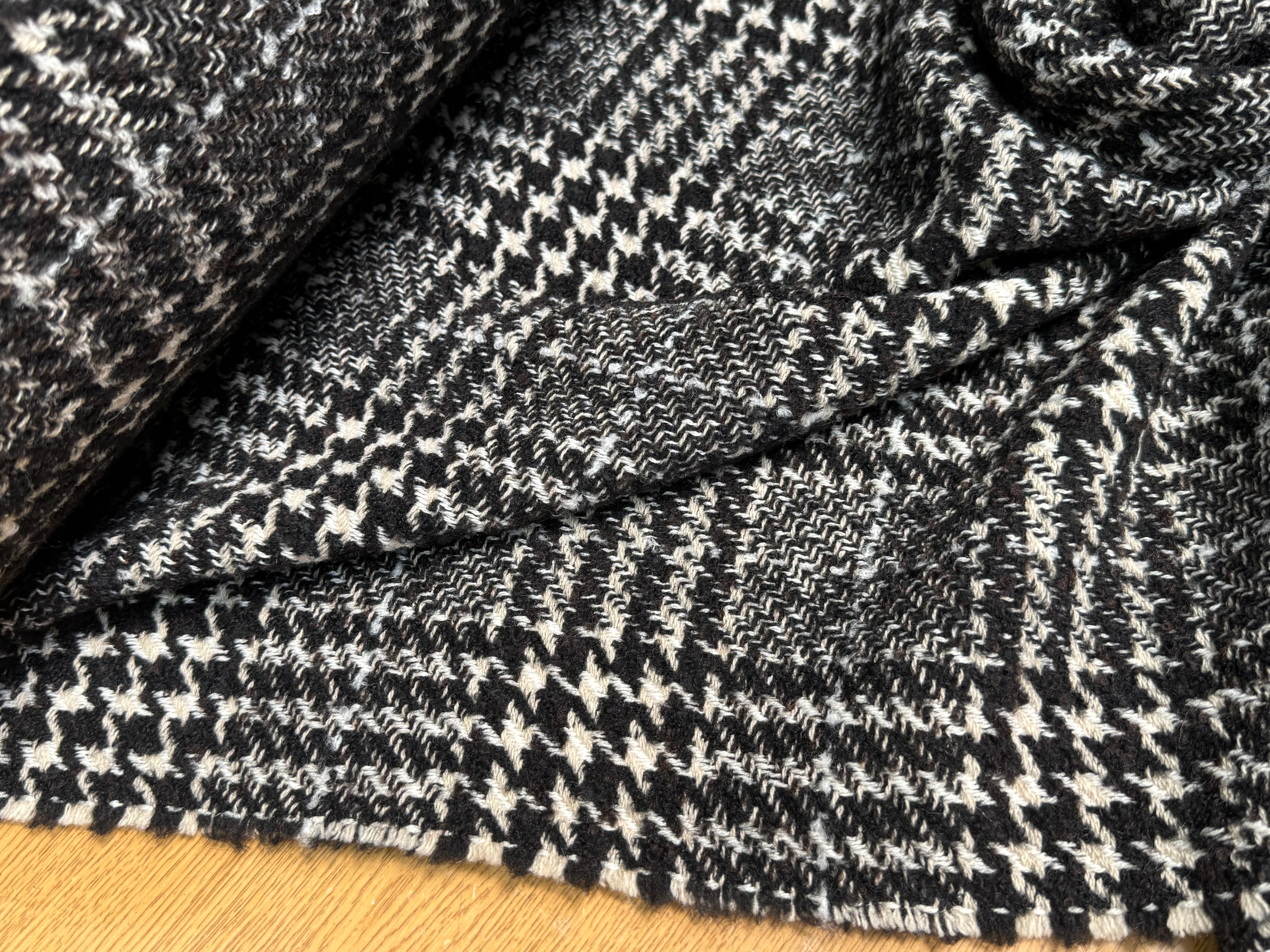 TWEED BLOUCLETTE TEXQUEBEC 25% LAINE NOIRBLANC PIED DE COQ - My Little Coupon