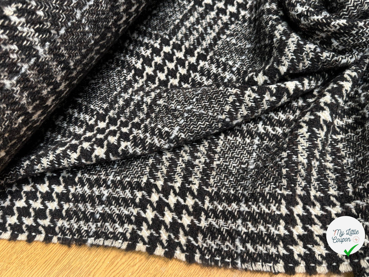 TWEED BLOUCLETTE TEXQUEBEC 25% LAINE NOIRBLANC PIED DE COQ - My Little Coupon