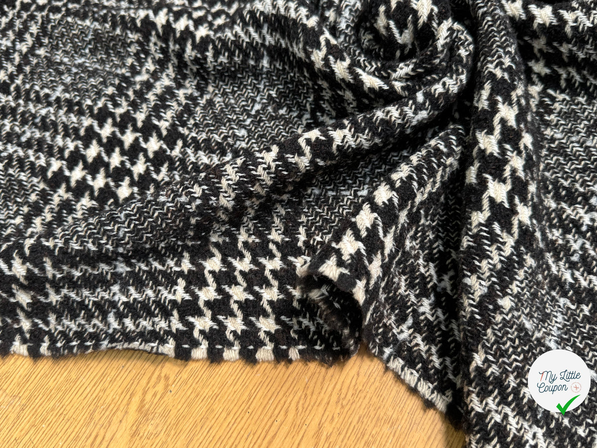 TWEED BLOUCLETTE TEXQUEBEC 25% LAINE NOIRBLANC PIED DE COQ - My Little Coupon