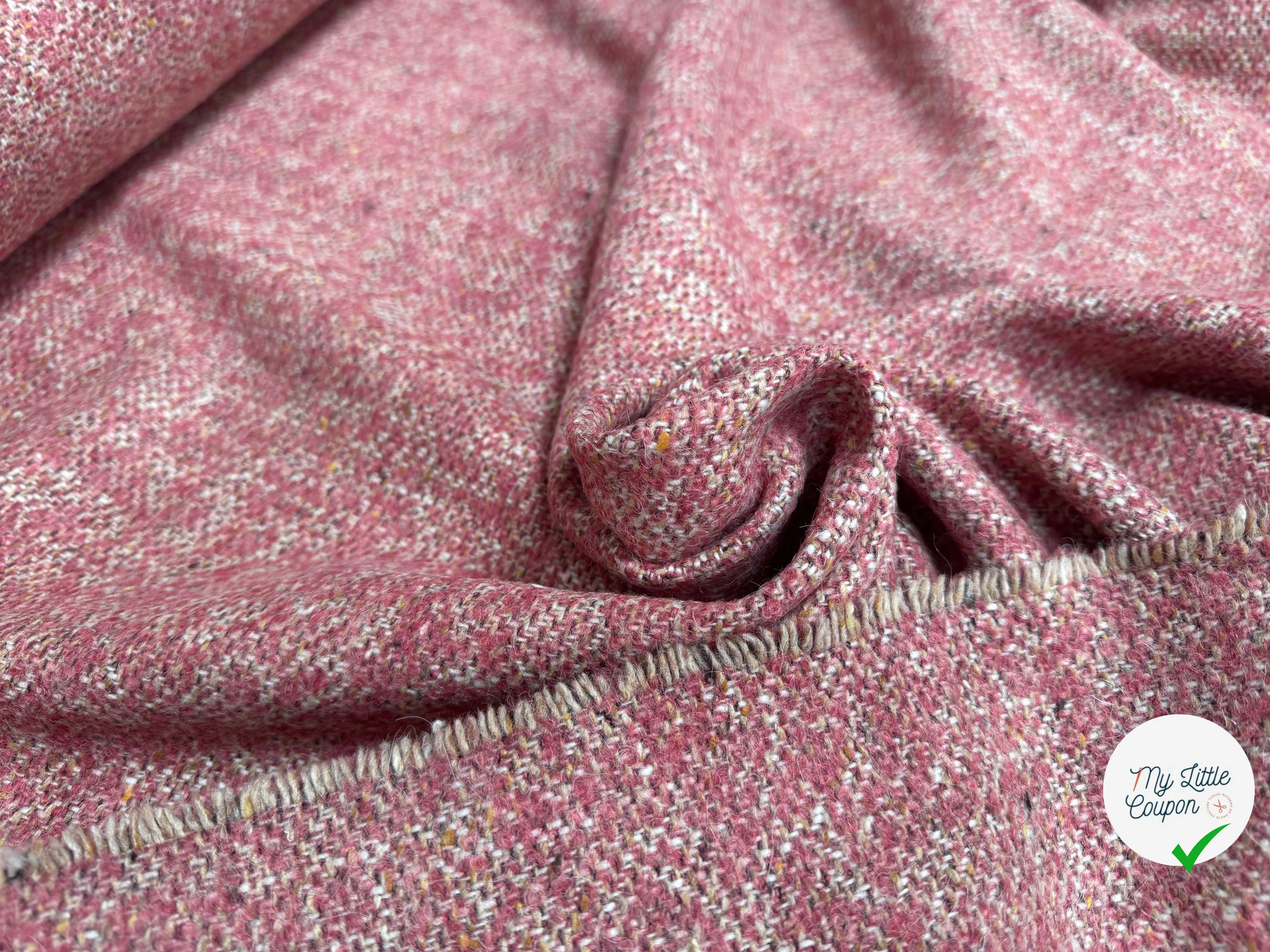 TWEED BOUCLETTE 100% LAINE ROSE CHIC TAILLEUR - My Little Coupon