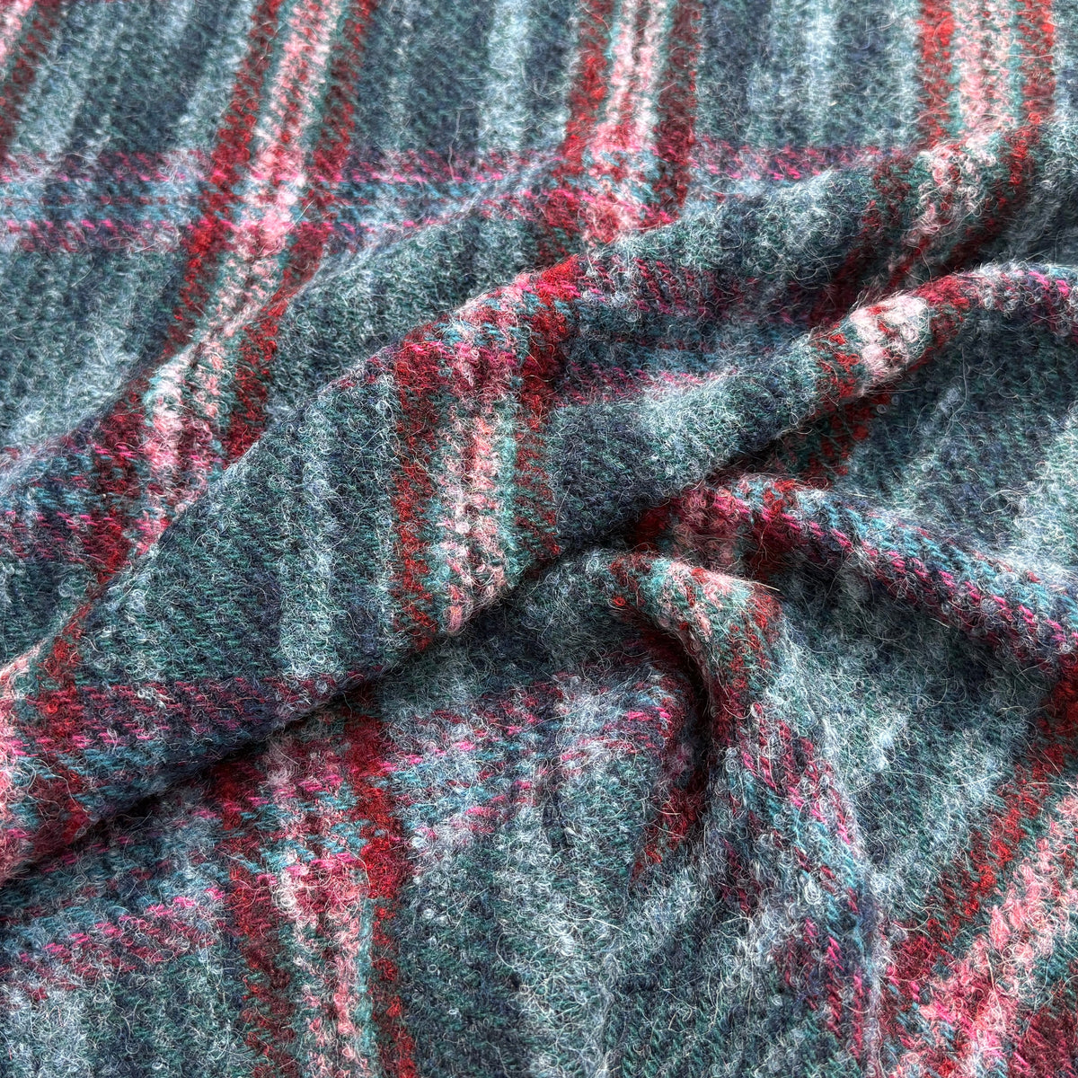 TWEED BOUCLETTE 56% LAINE BLEU À CARREAUX GIOVIXEN - My Little Coupon
