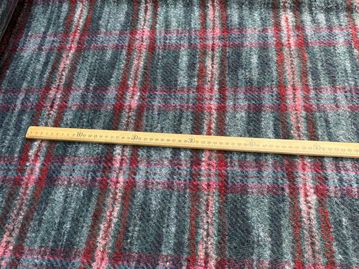TWEED BOUCLETTE 56% LAINE BLEU À CARREAUX GIOVIXEN - My Little Coupon