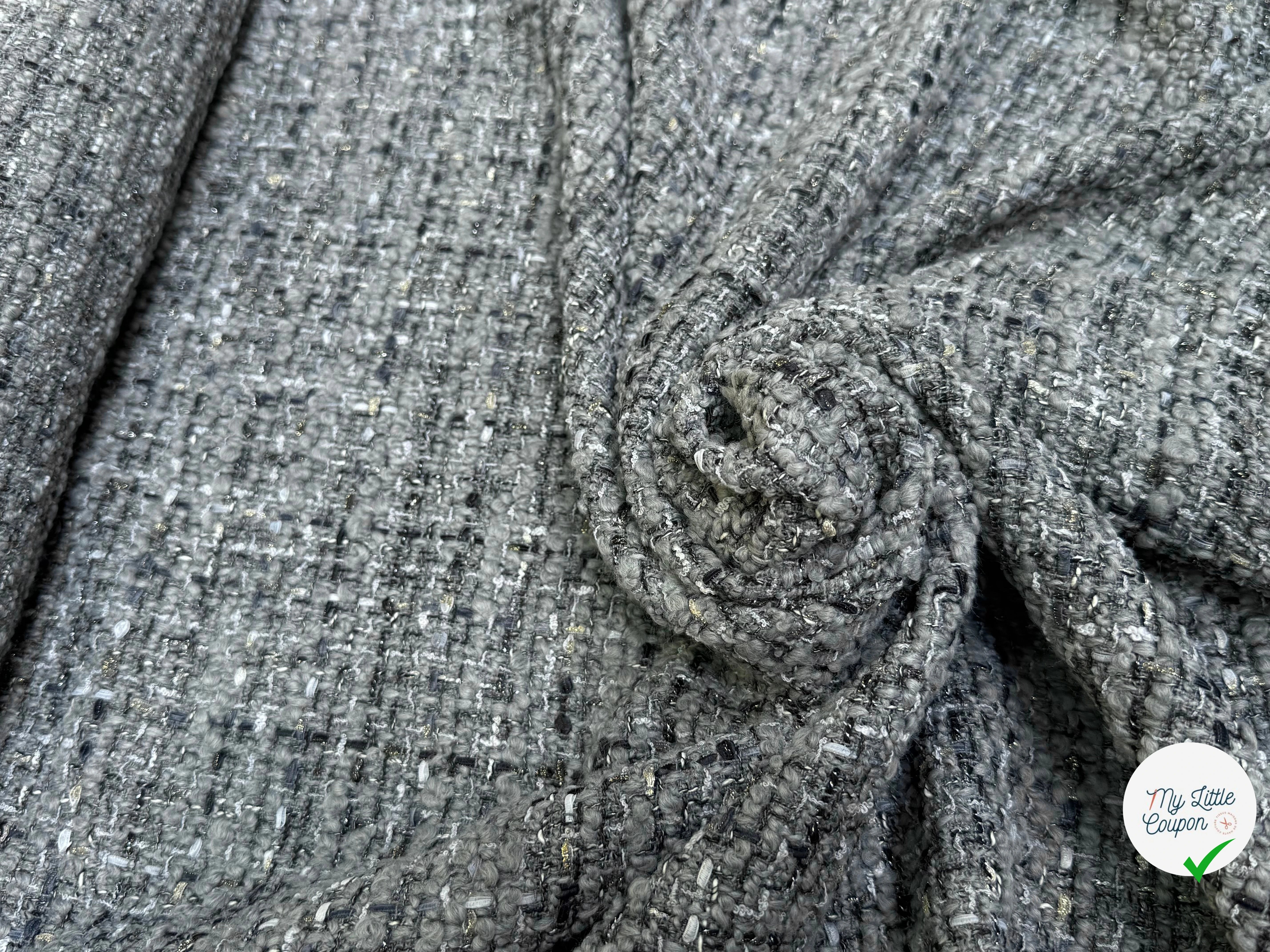 TWEED BOUCLETTE 75% LAINE TRÈS BEAU GRIS - My Little Coupon