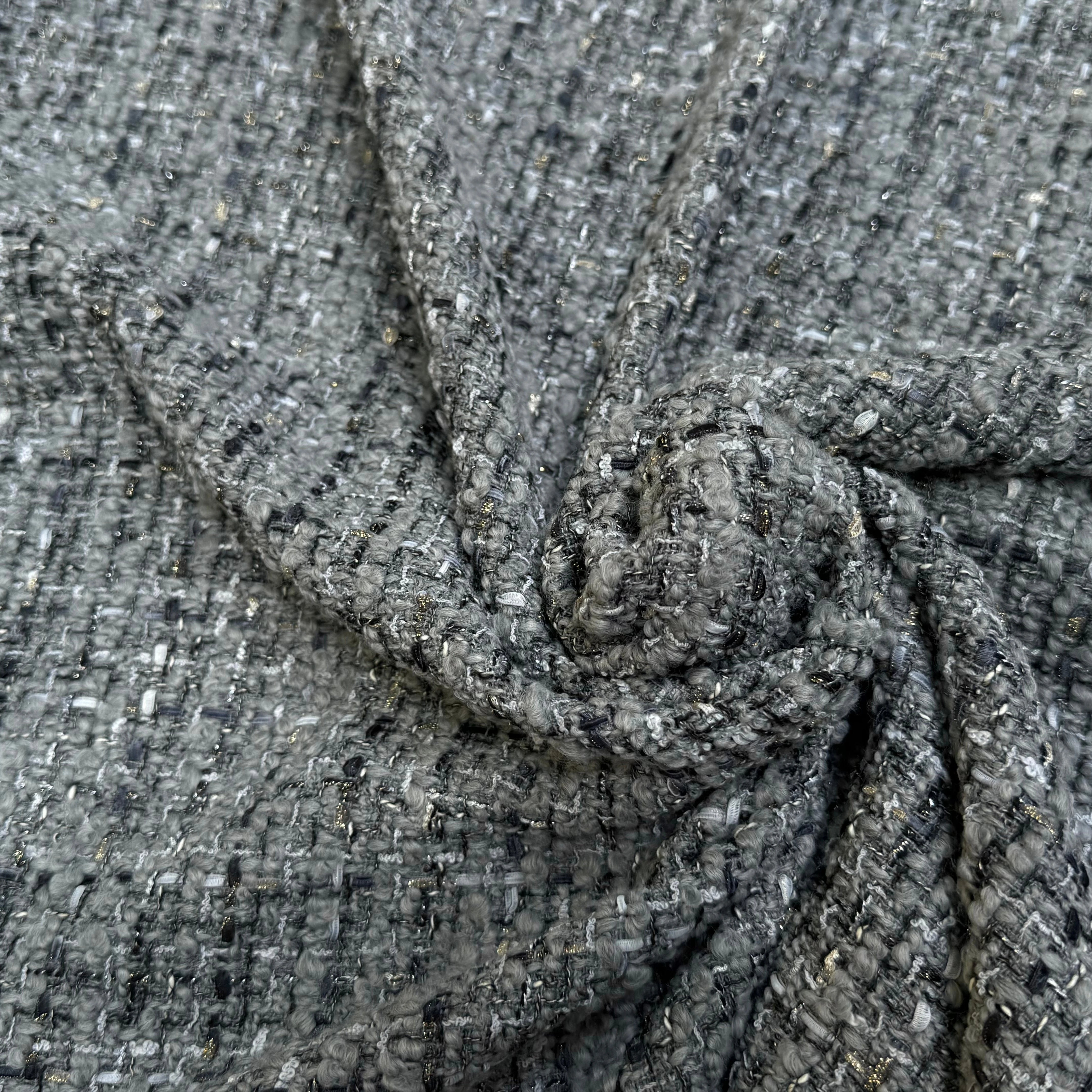 TWEED BOUCLETTE 75% LAINE TRÈS BEAU GRIS - My Little Coupon